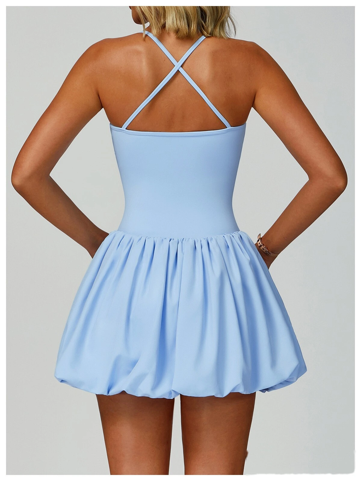 Customized cross-back tennis skirt anti-exposure sports skirt casual running sports dress detail