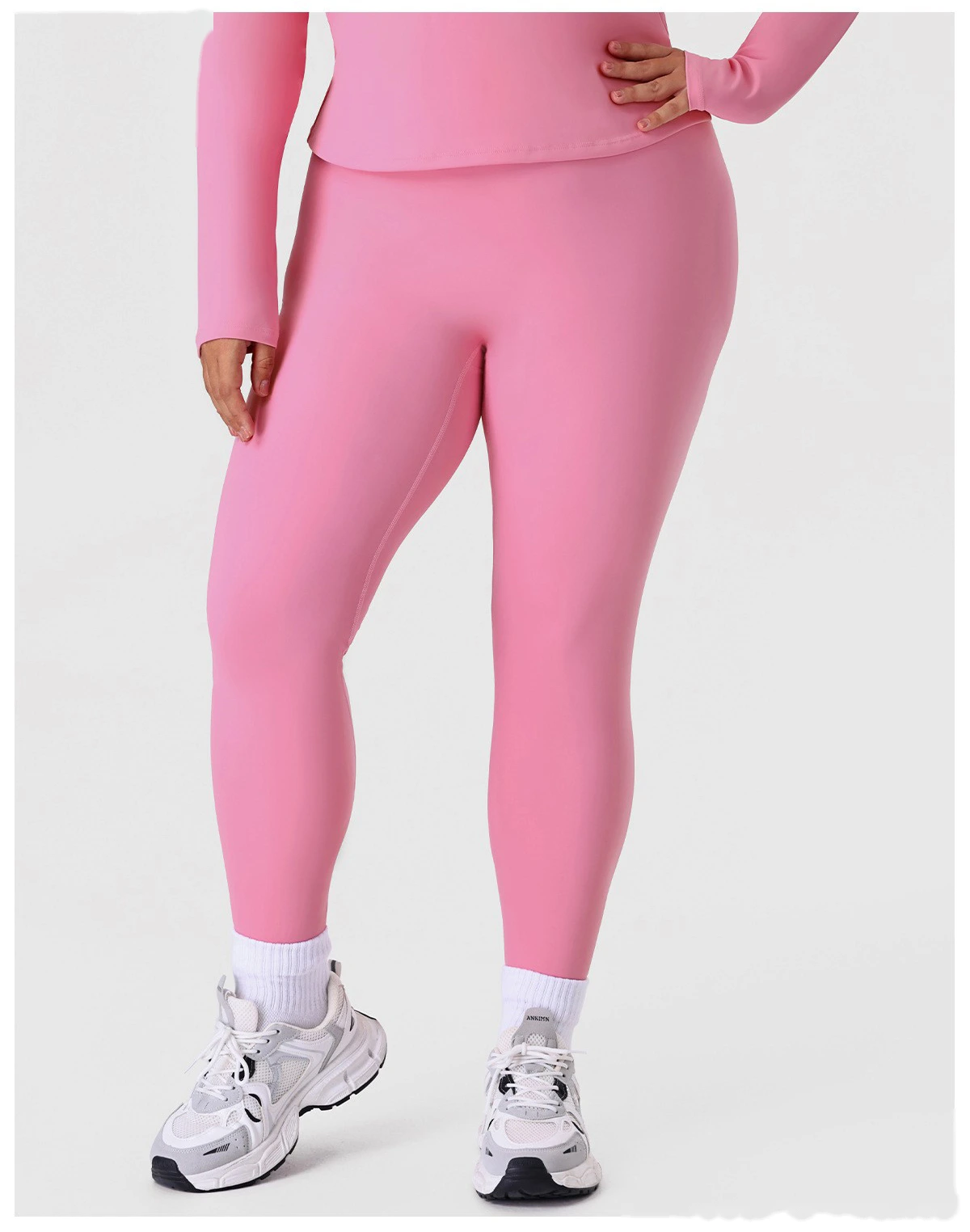 Women's Plus Size High-Waisted Yoga Leggings - Customizable Slimming Tummy Control Pants for Outdoor Fitness & Running detail
