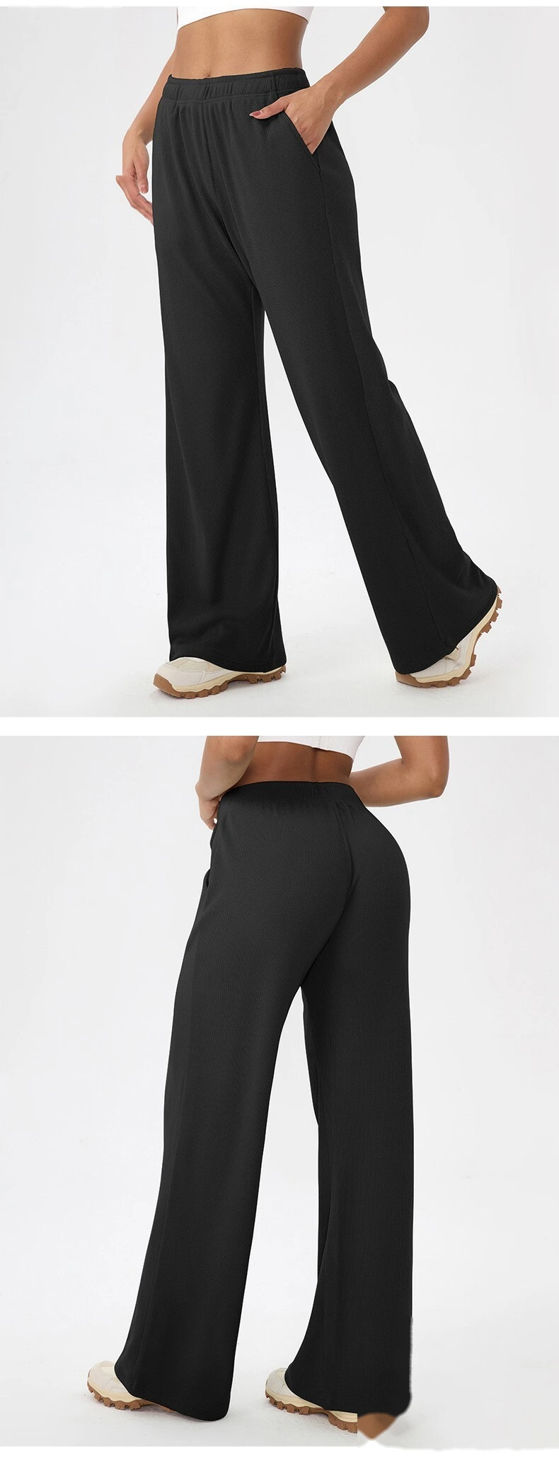 Custom Women's Autumn Winter Wide-Leg Sports Pants - Loose Fit, Casual, for Fitness & Training detail