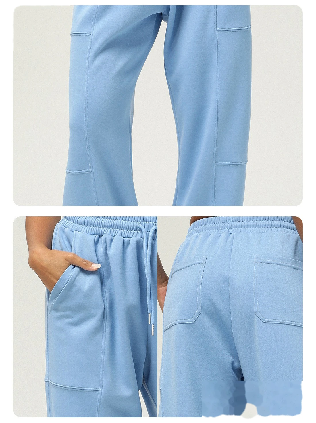 Custom sports loose leg pants new pocket leisure pants running yoga pants outdoor fitness pants detail