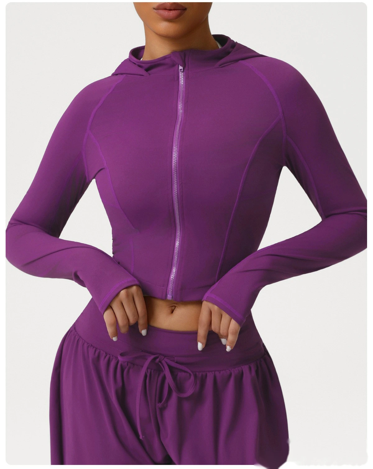 Customized Slim-fit Running Shirt New Fashion Fitness Jacket Naked Long-sleeved Yoga Dress Women detail