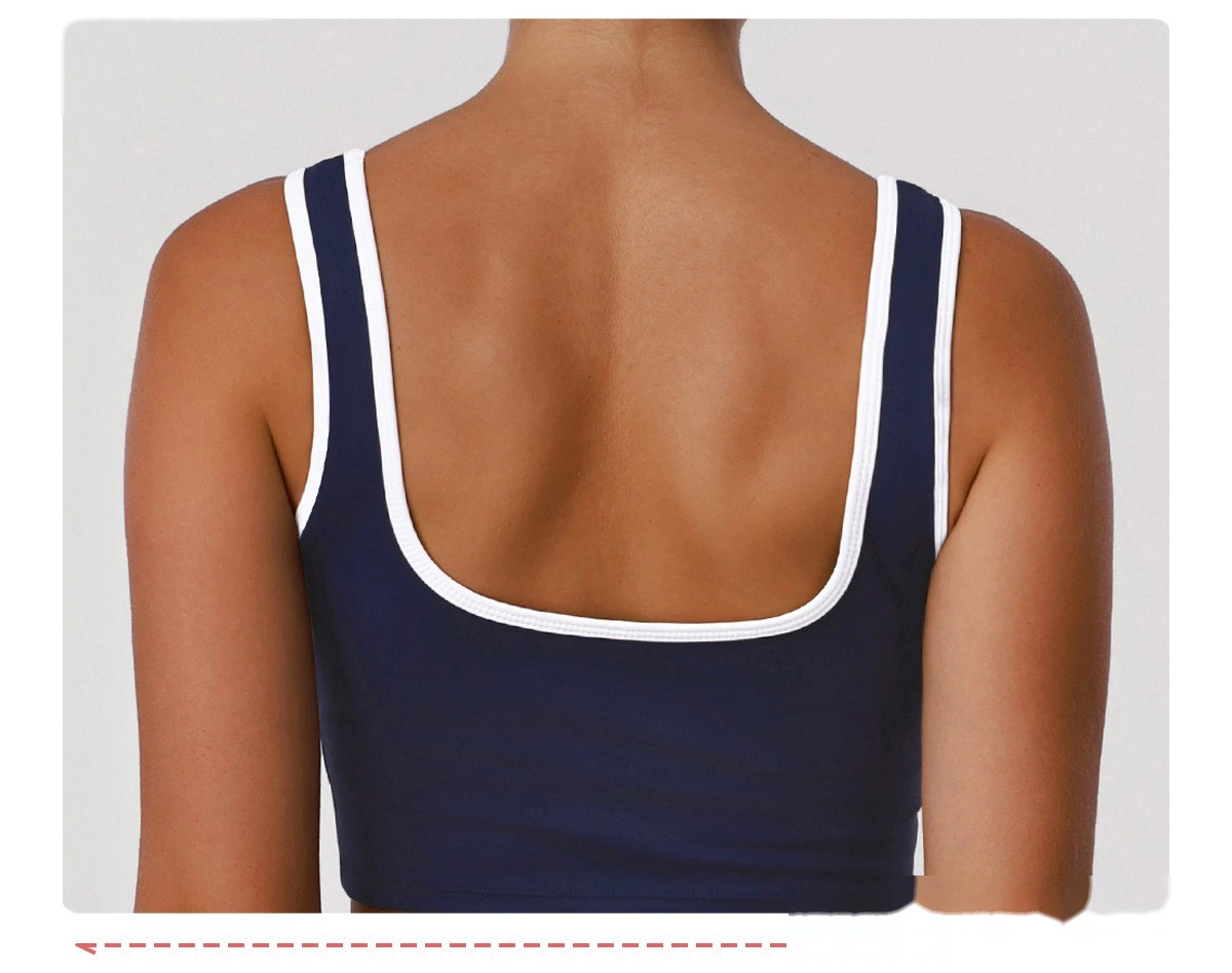 Custom Shockproof Yoga Bra - Color Block Cutout Breathable Push-Up Open Back Fitness Bra detail