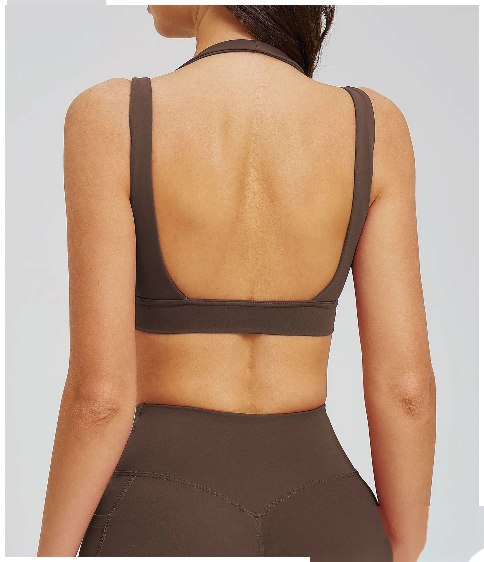 Premium Nude Sensation Sports Bra Women Custom Elegant Open Back Yoga Running Workout Bra detail