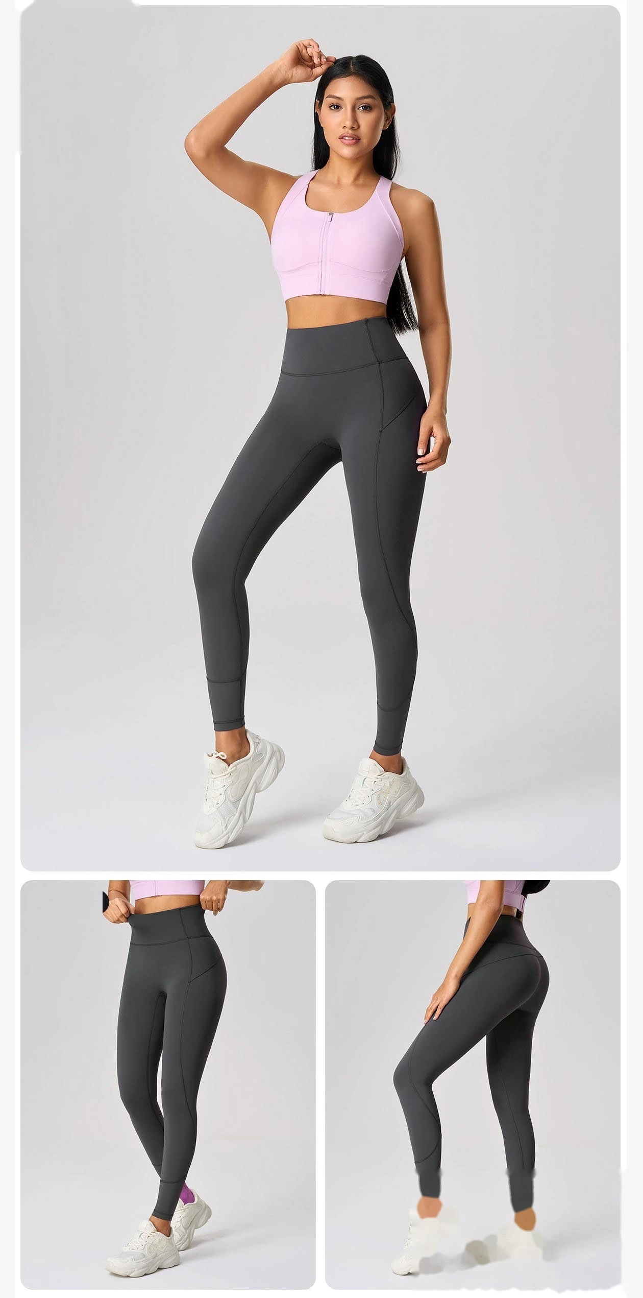 Comfortable Yoga Pants without Embarrassment Line Women's High Waist Hip-lifting Fitness Pants Back Waist Pocket Sports detail