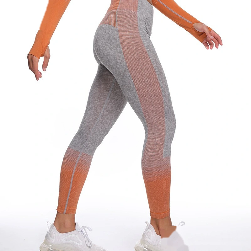 Customized European and American seamless yoga suit female sports bra bra short sleeve shorts long sleeve fitness pants. detail