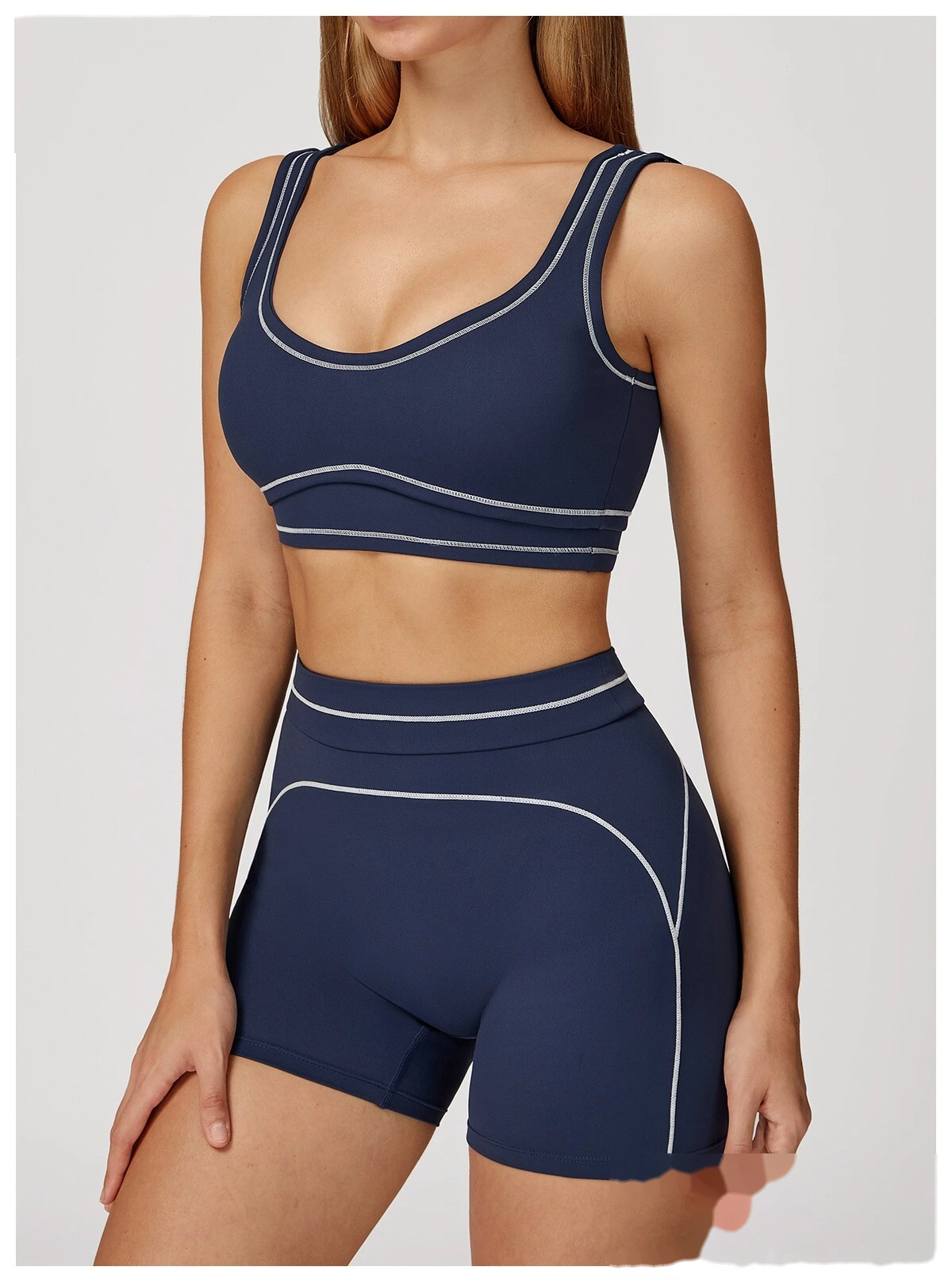 Customized contrast sanding yoga bra U-back sports bra running fitness yoga clothes detail