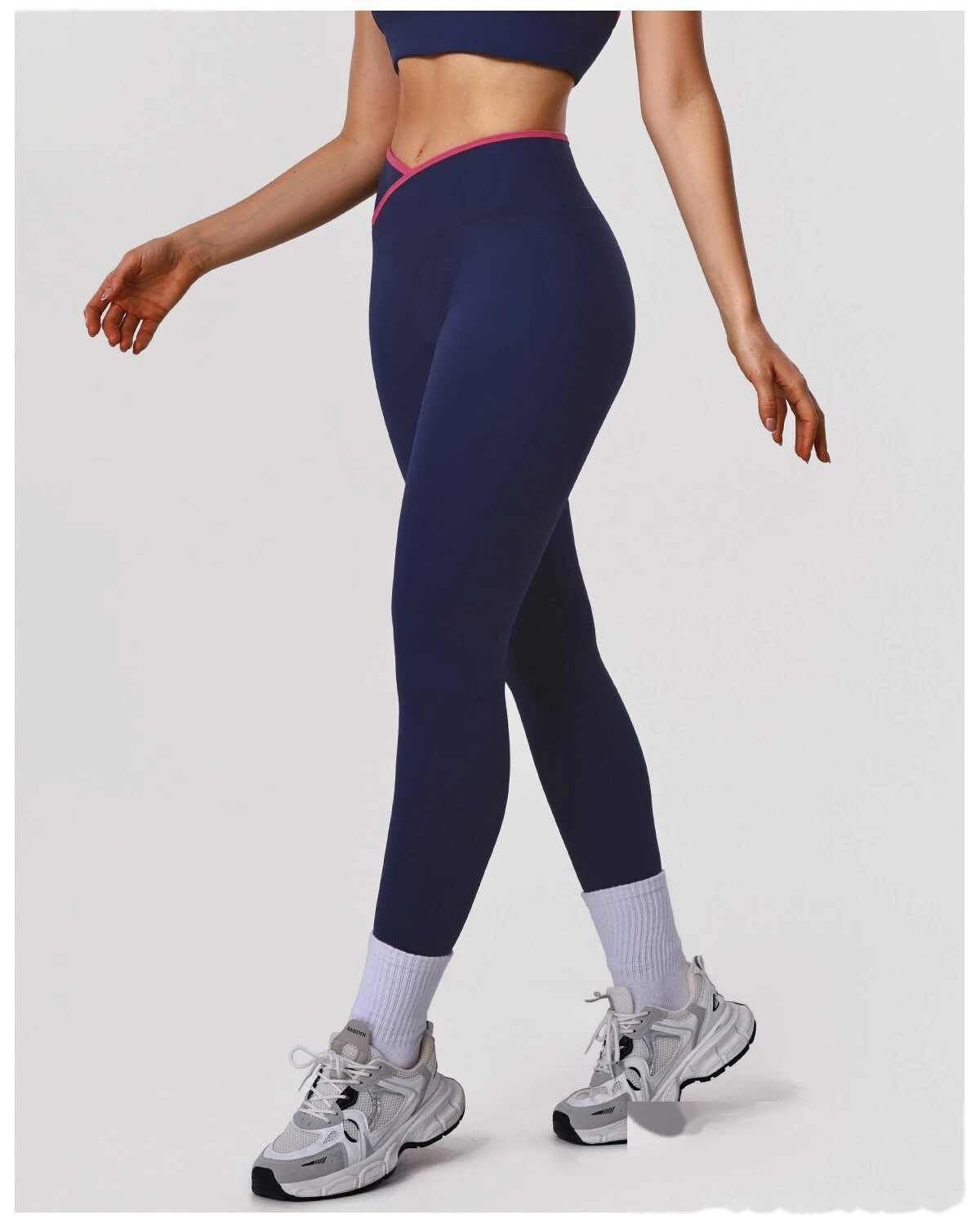 Custom Butt-Lifting High-Waisted Yoga Leggings for Women - Color Block Slim-Fit Tights, Sports Pants for Gym Fitness detail