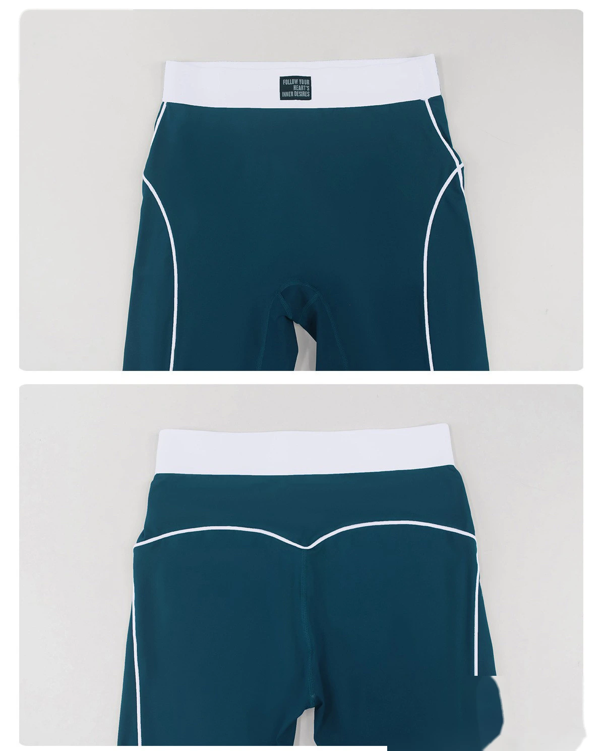 Custom Color Block Yoga Set - Women's High-Waisted Tummy Control T-Line Free Leggings & Sports Bra for Outdoor Running detail