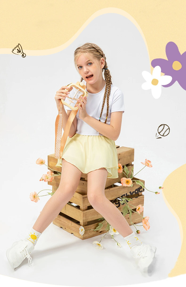 Girls tennis skirt with pockets high waisted athletic golf skort detail