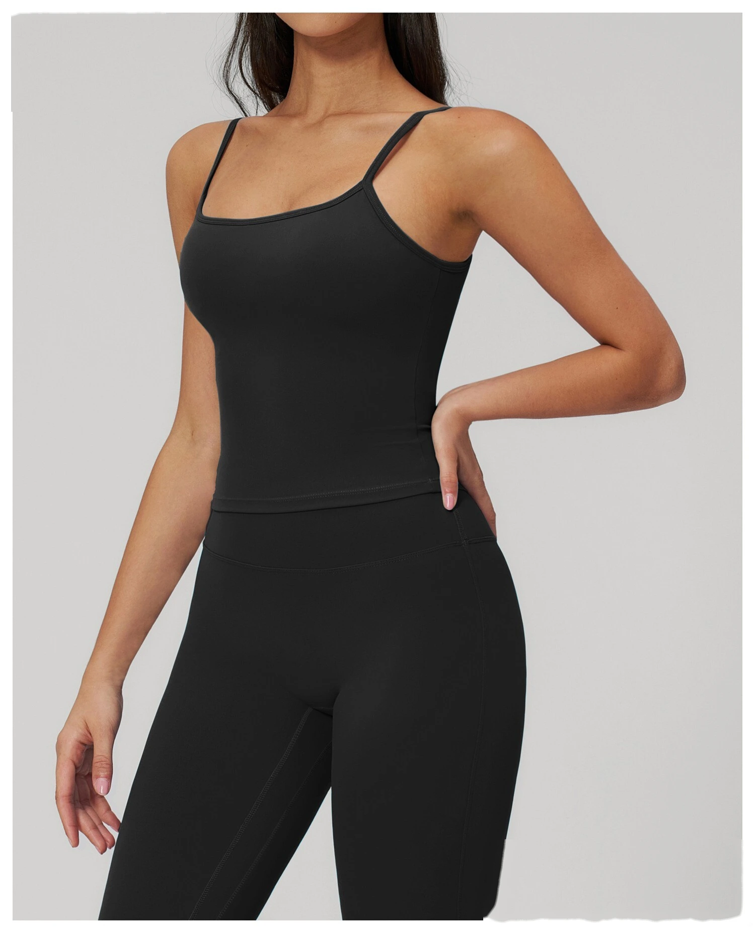 Custom Women's Brushed Fabric Fitted Tank Top Soft Slim Sports Vest for Yoga Running Workout detail