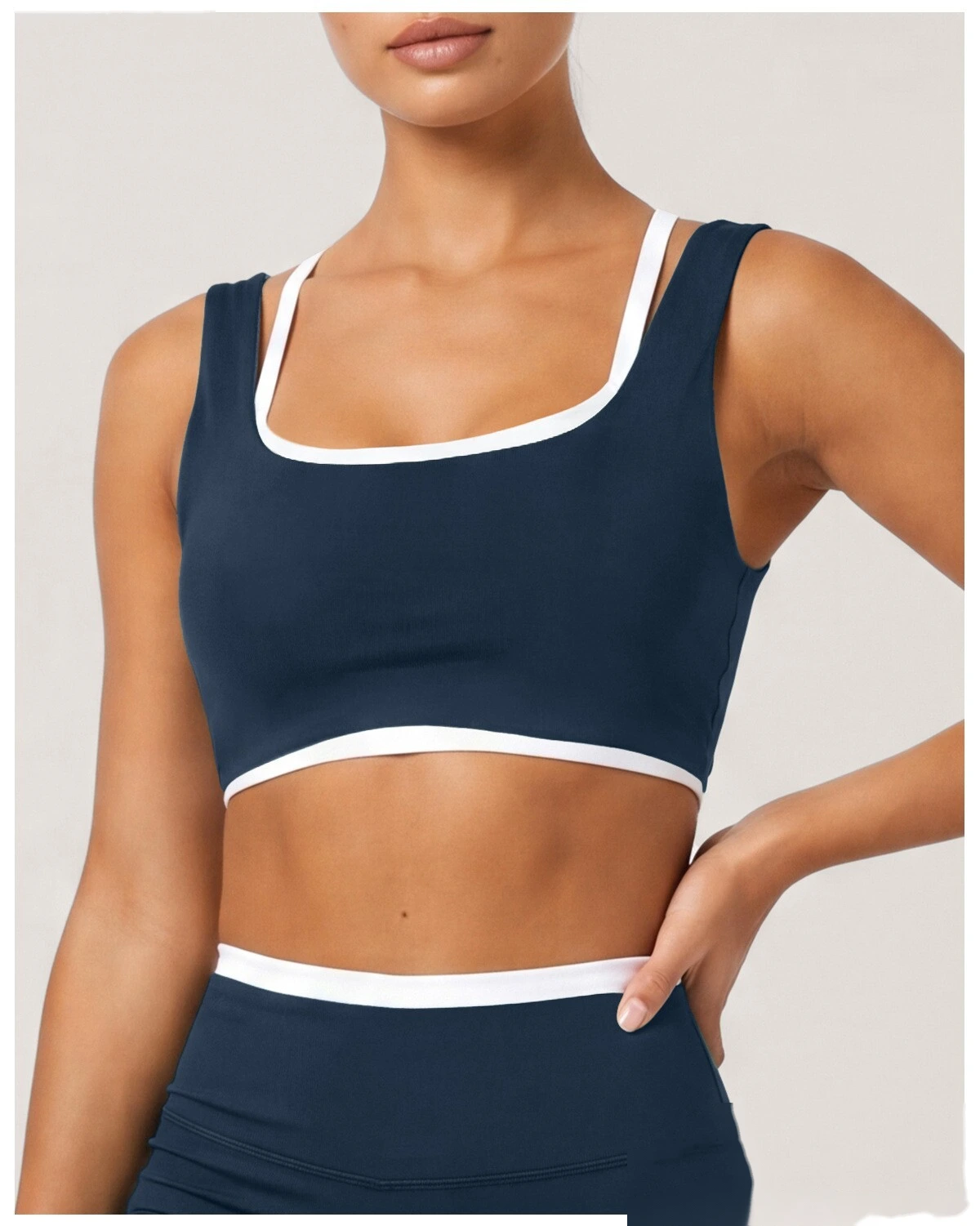 Summer Beauty Back Sports Bra, Seamless Cross Back Yoga Vest, Medium Support Fitness Top for Indoor Training detail