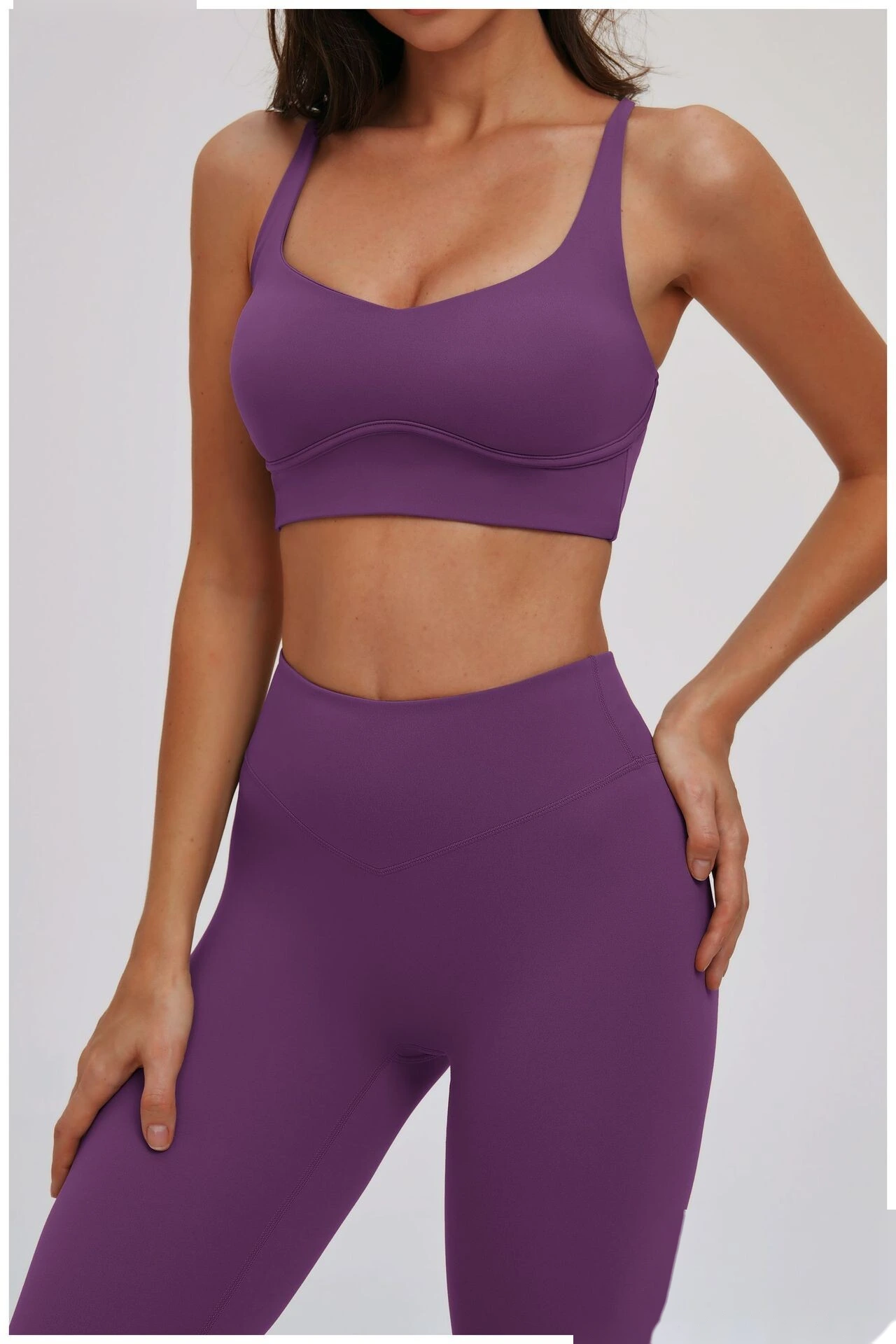 Custom Cross Cutout Yoga Sports Bra - Women's Open Back Tight Shockproof Running Bra detail