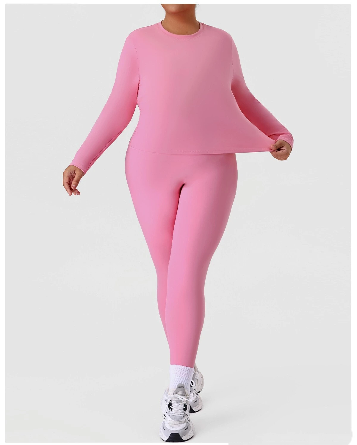 Women's Plus Size High-Waisted Yoga Leggings - Customizable Slimming Tummy Control Pants for Outdoor Fitness & Running detail