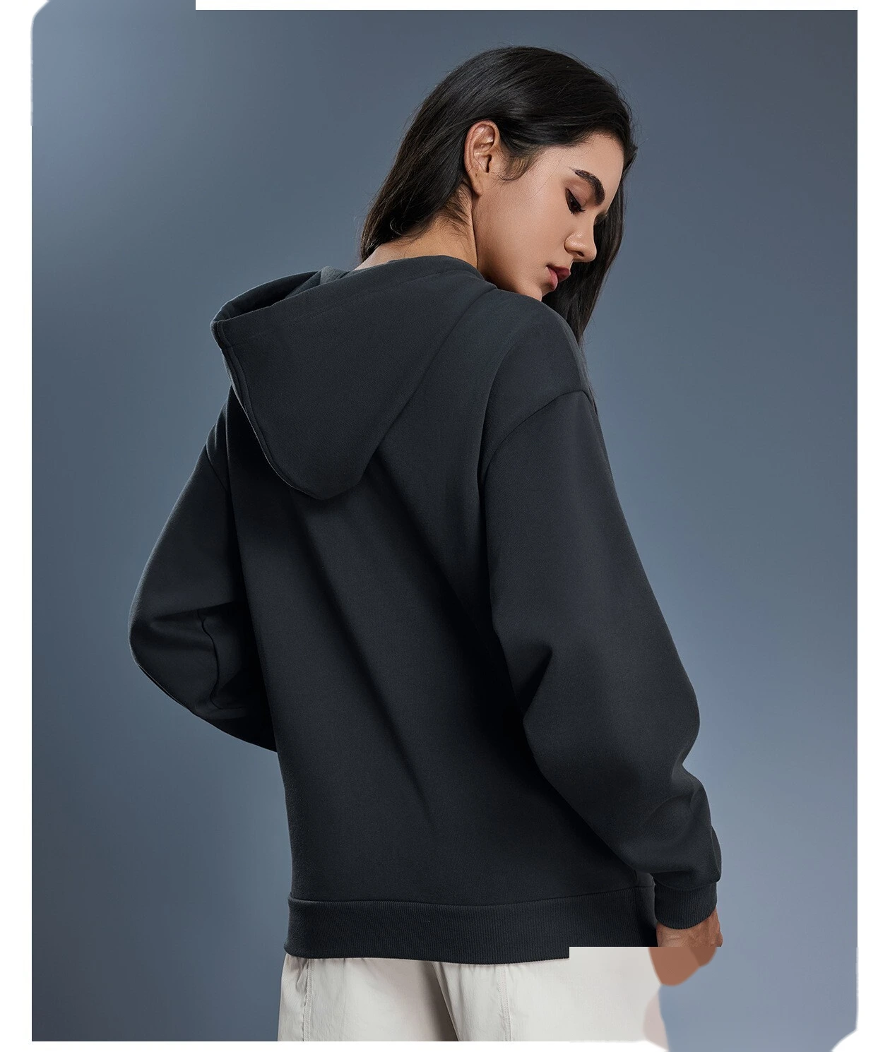 Custom Women's Winter Fleece Hoodie | Windproof Warm, Loose Slim, Zip-Up Cardigan Jacket detail