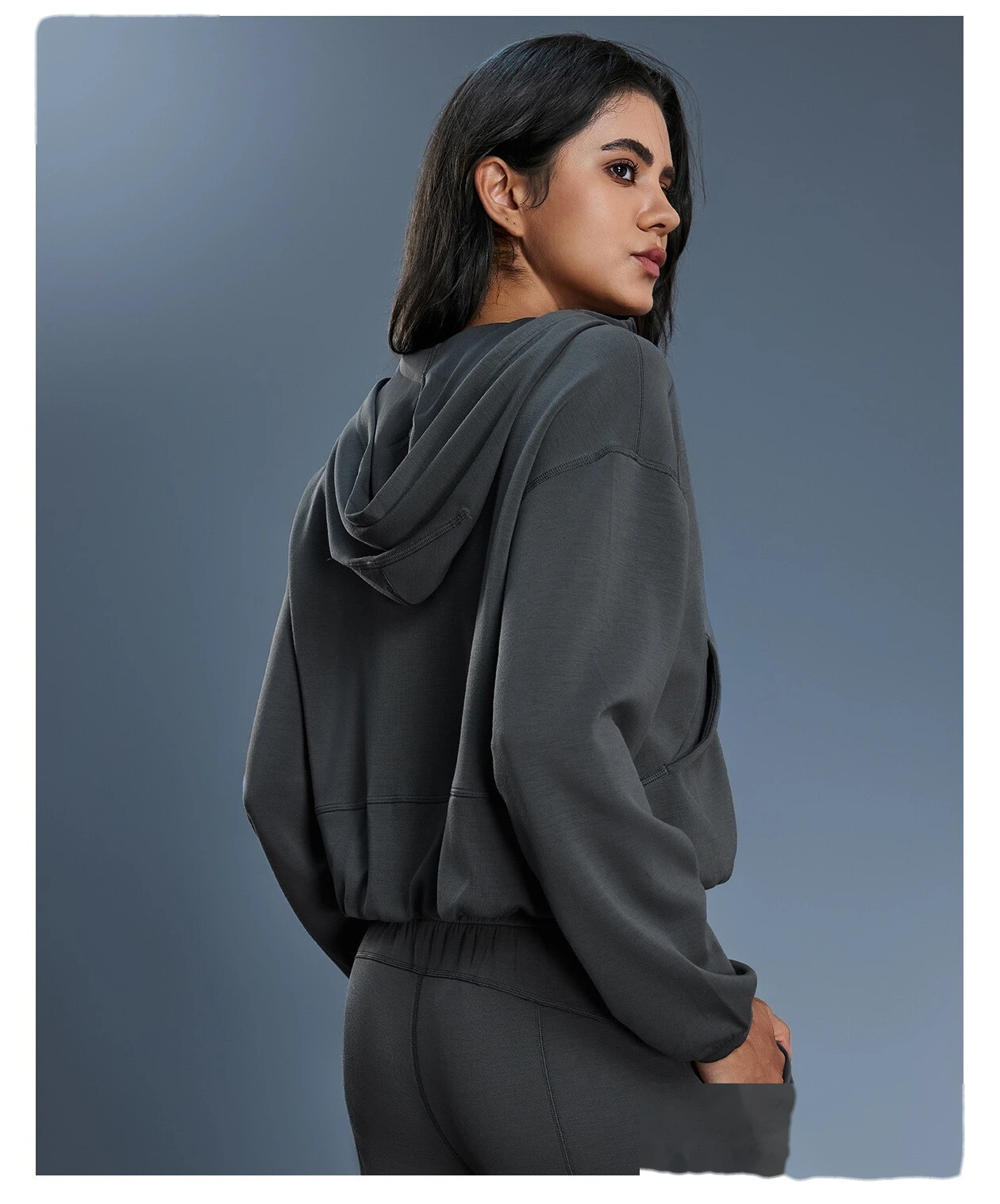 New Custom Women's Zip-Up Hooded Jacket - Casual Sportswear for Running & Workout detail
