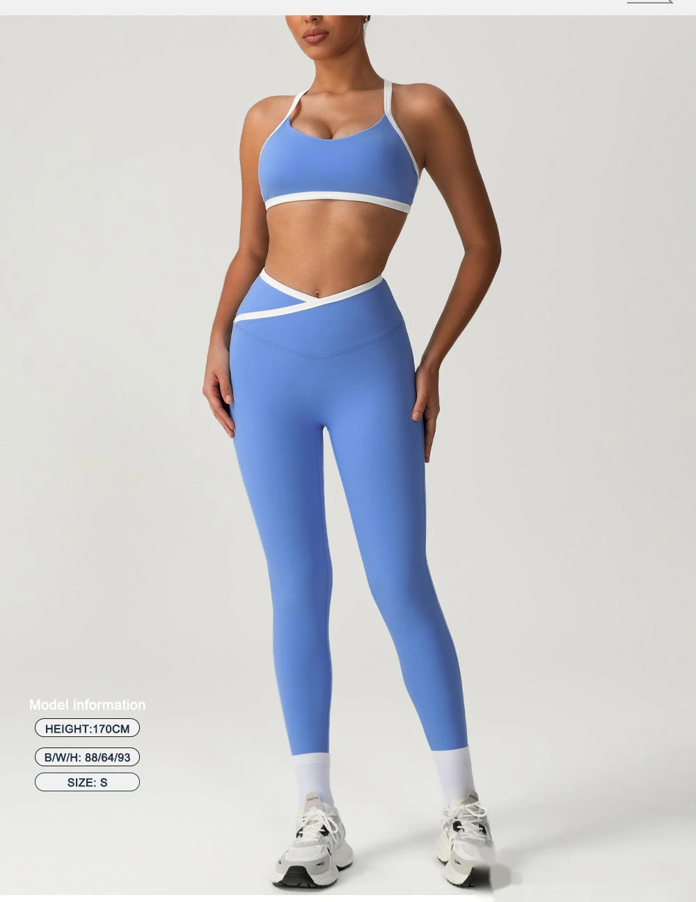 Custom-made comfortable tight-fitting yoga pants cross high waist sports pants training running fitness pants detail