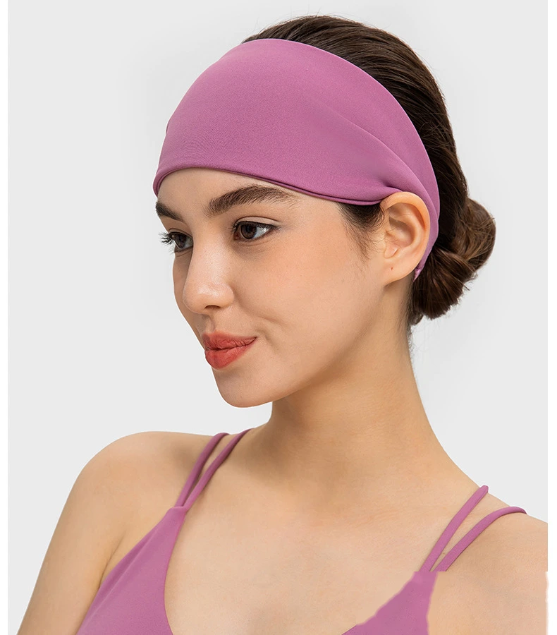 Yoga exercise headband with fitness running knitted sweat-absorbent belt quick-drying wide headband detail