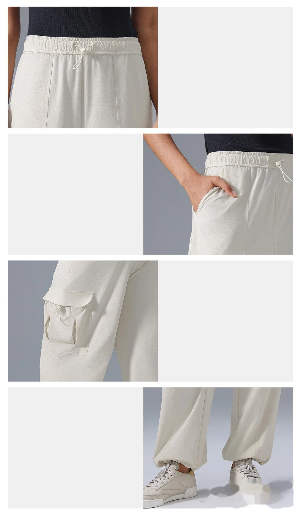 Customize the new loose-legged, wide-leg sports and fitness pants, casual overalls and trousers for women. detail