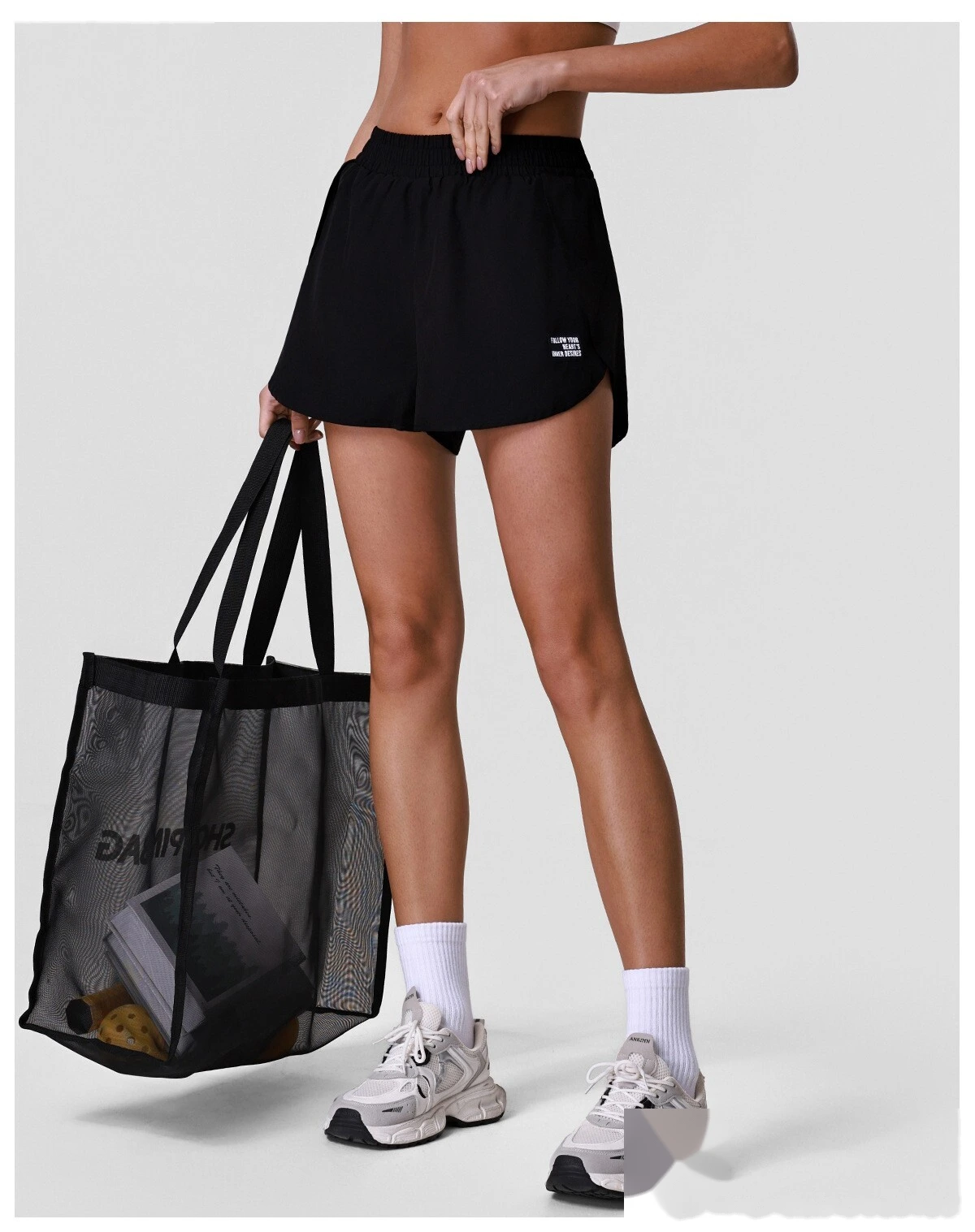 Women's Anti-Exposure Yoga Shorts with Liner, Summer Quick Dry Sports Tennis Running Fitness Pants detail
