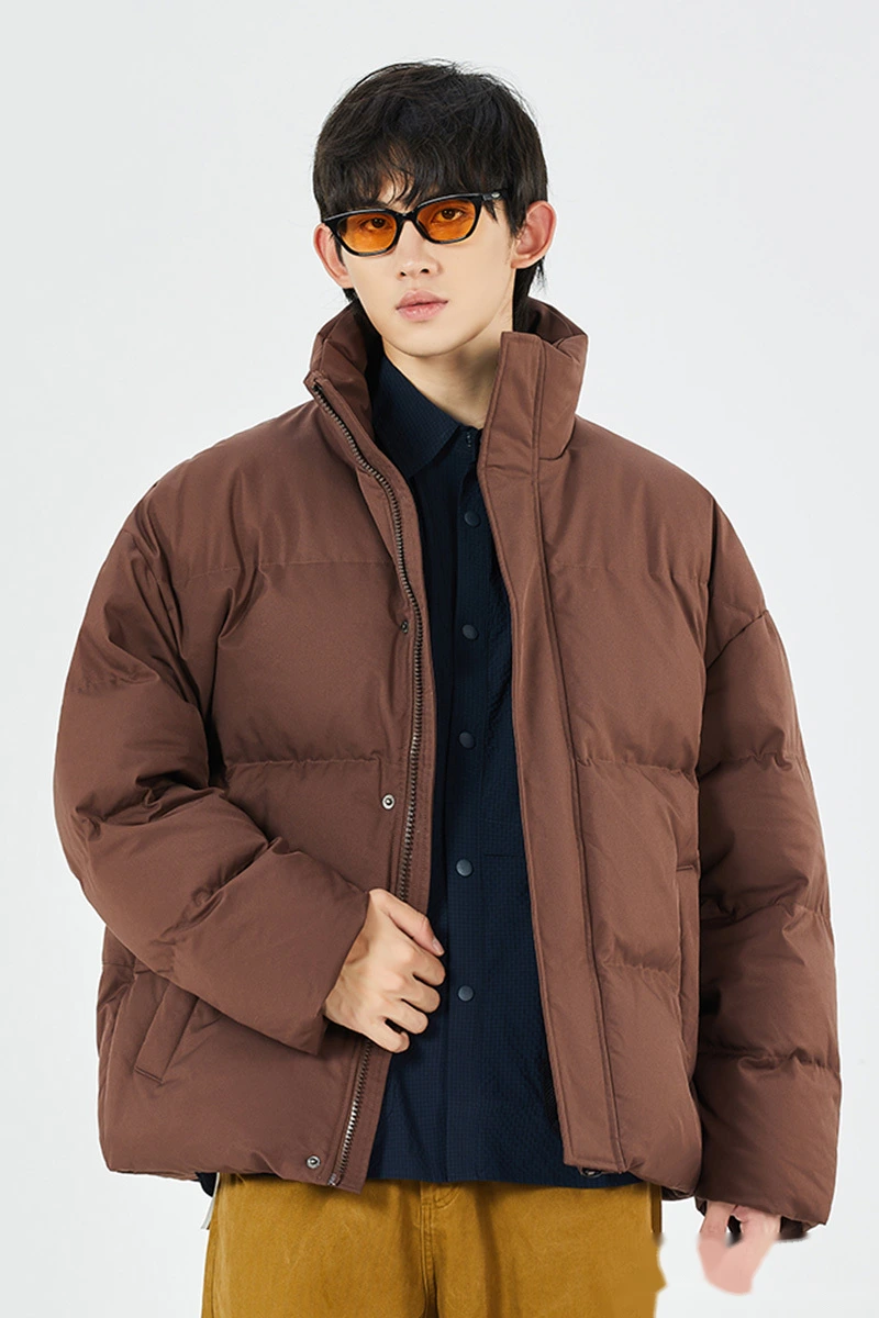 Customized men's and women's winter fashion warm cotton-padded down jacket coat detail