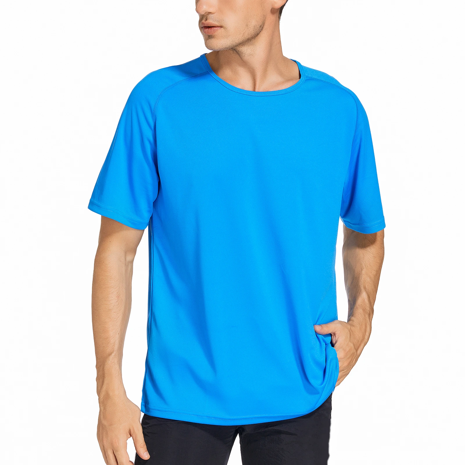 Men's summer breathable moisture absorption loose short-sleeved running outdoor sports quick-drying clothes T-shirt detail