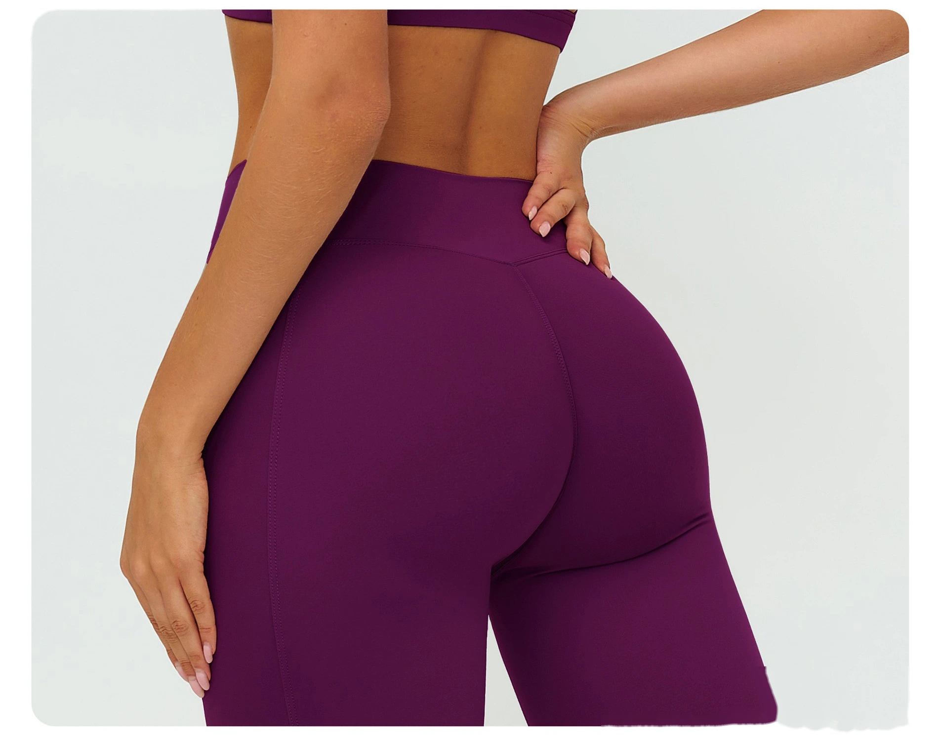 Women's Customizable High-Waisted Yoga Pants - High-Stretch Tight Slimming Long Leggings for Outdoor Running & Fitness detail