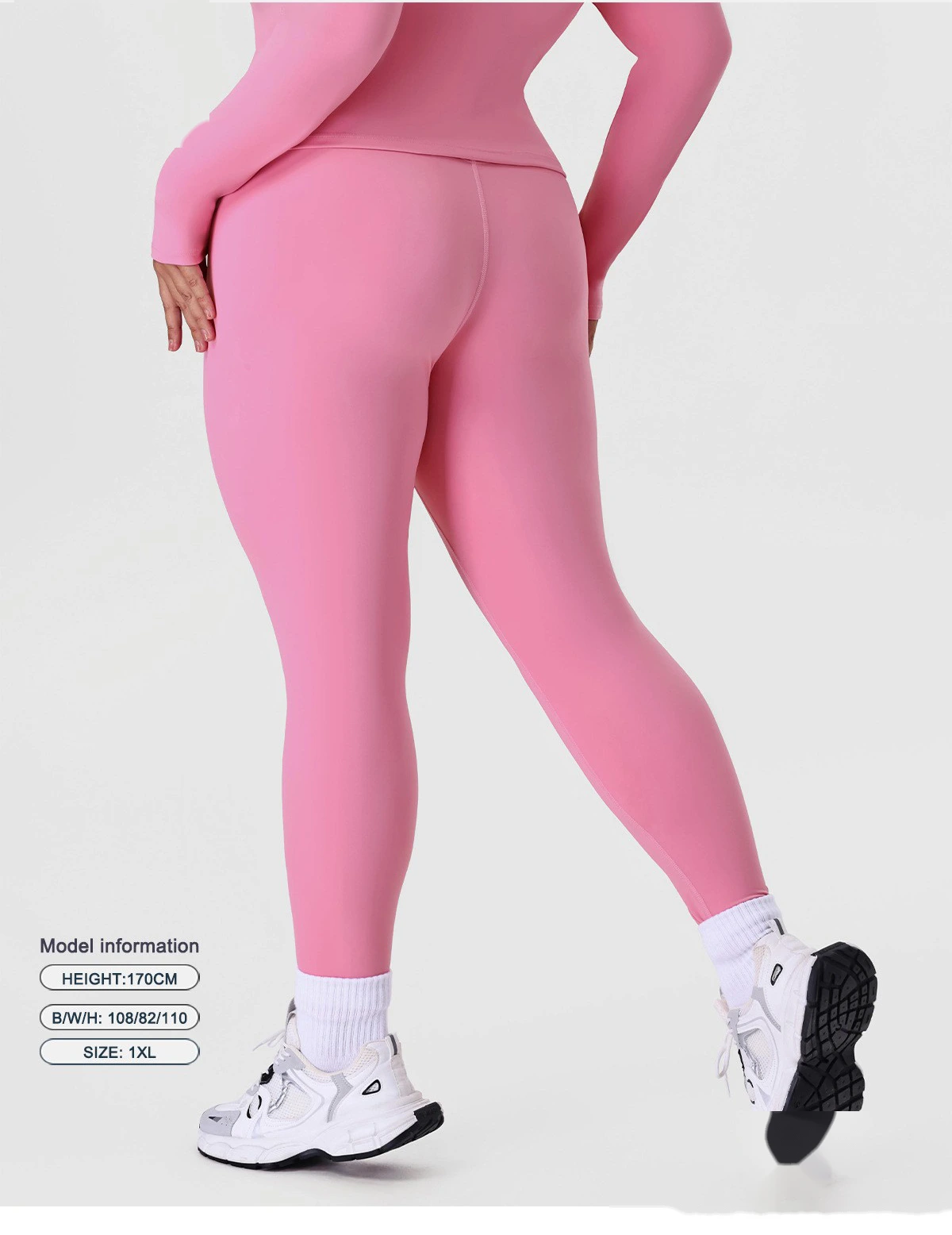 Women's Plus Size High-Waisted Yoga Leggings - Customizable Slimming Tummy Control Pants for Outdoor Fitness & Running detail