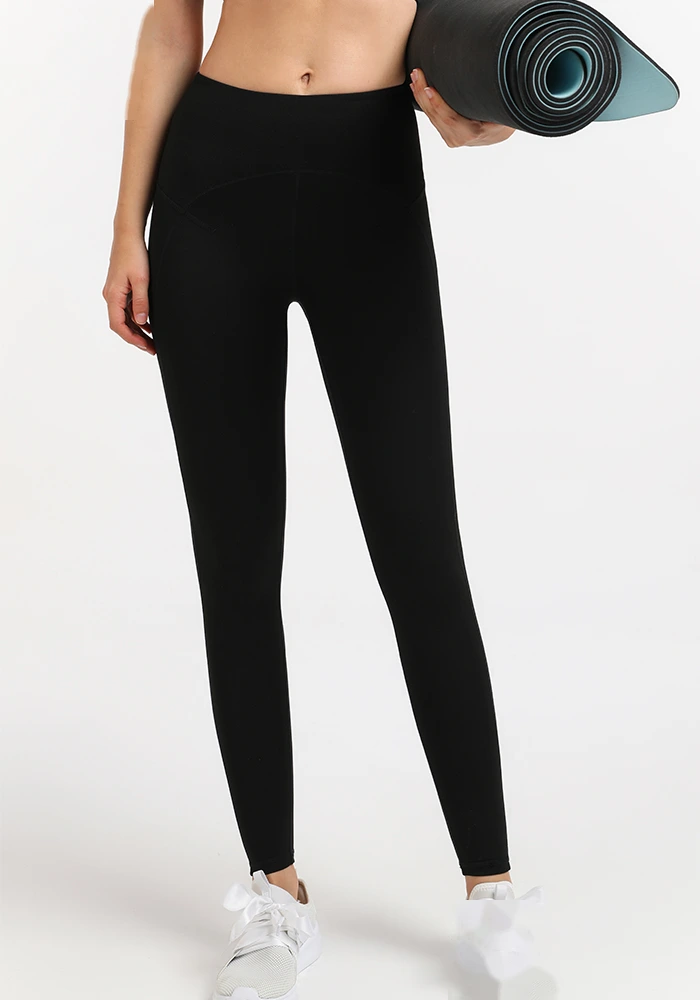 Womens high waisted leggings tummy control slimming yoga pants detail