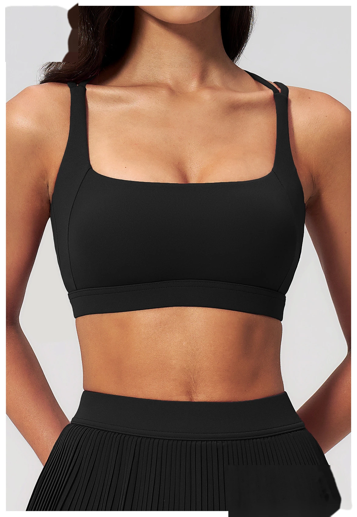 Women's Yoga Outfit Set, Sexy Beauty Back Sports Bra and Quick Dry Fitness Tennis Skirt Workout Suit detail
