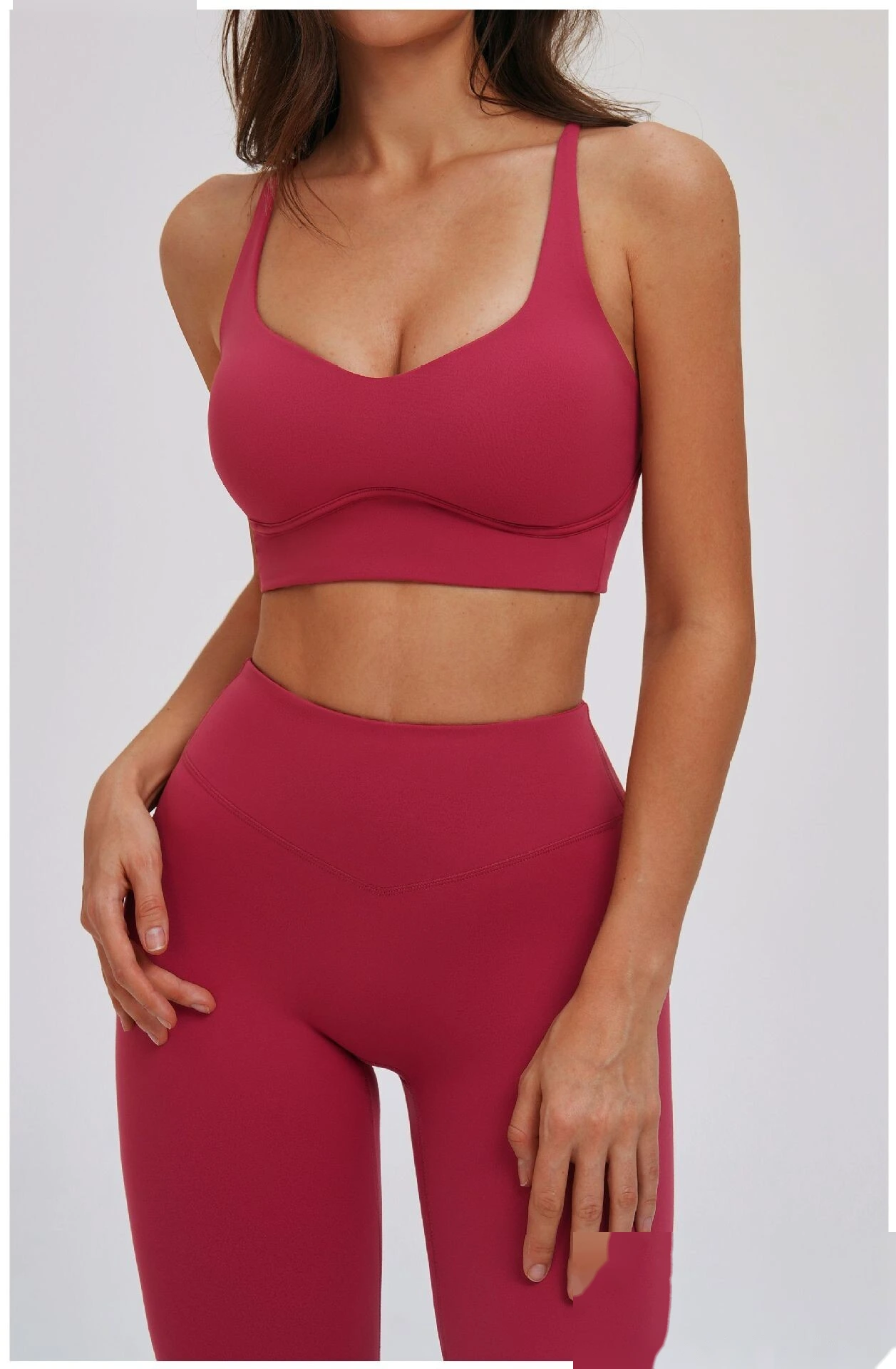 Custom Cross Cutout Yoga Sports Bra - Women's Open Back Tight Shockproof Running Bra detail