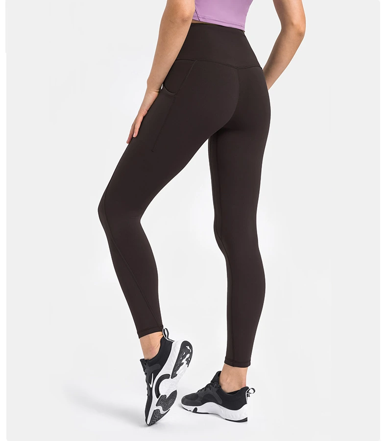 Womens leggings high waist butt lift pants with phone pockets detail