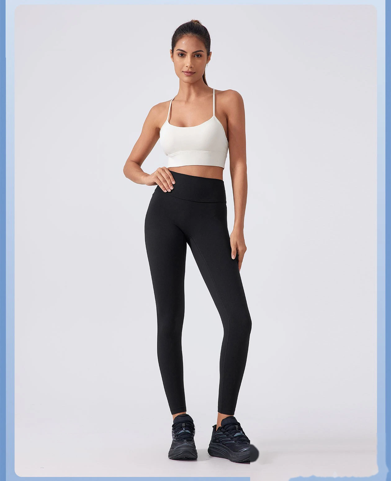 Custom-made high-waist, embarrassed-free yoga women workers' pocket running fitness pants detail