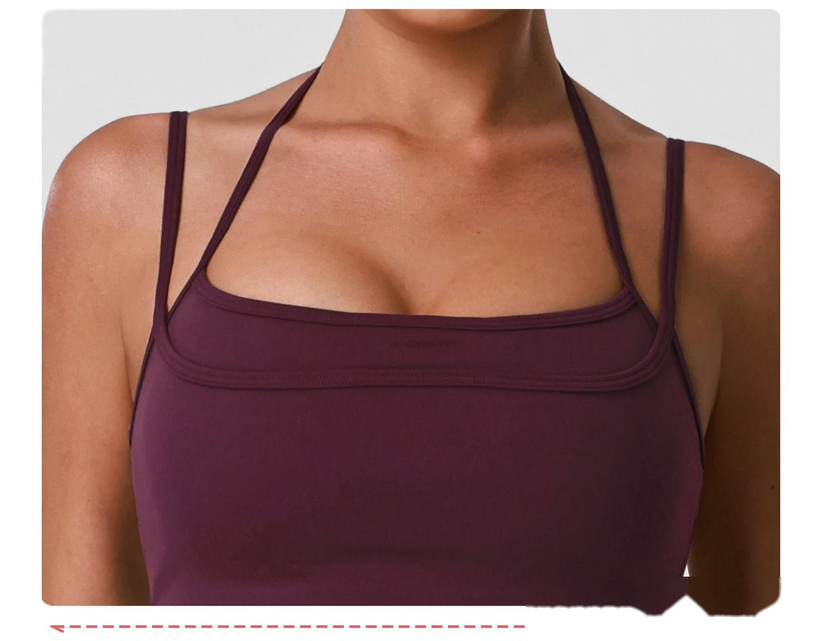 Custom Women’s Sexy Back Yoga Bra & High Stretch Tight Leggings Set Gym Activewear Suit detail