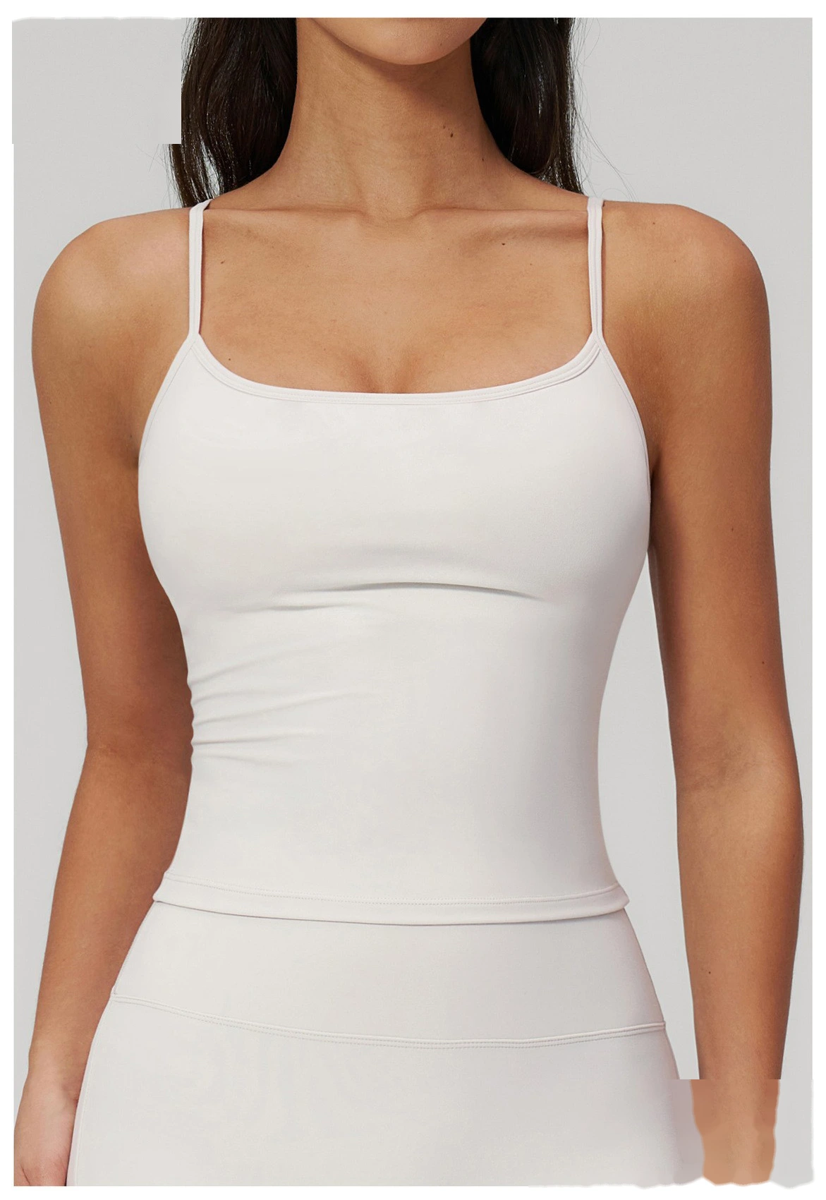 Custom Women's Brushed Fabric Fitted Tank Top Soft Slim Sports Vest for Yoga Running Workout detail