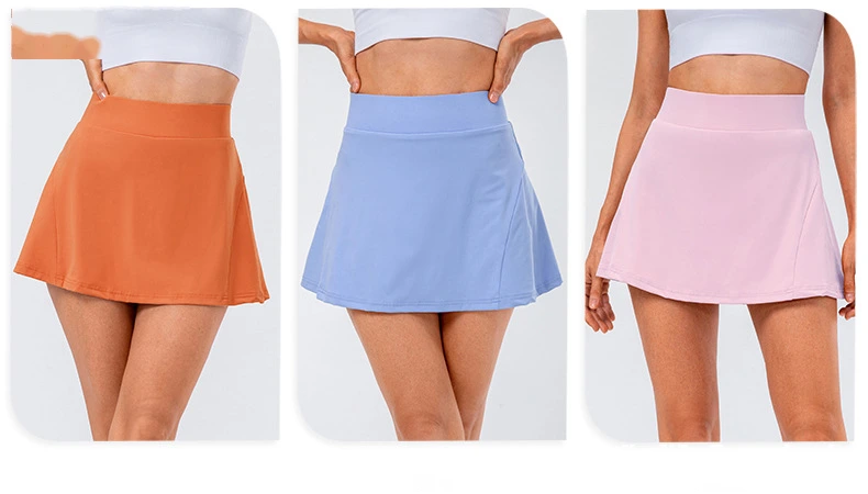 Women pleated tennis skirts athletic golf skorts with zip pocket detail