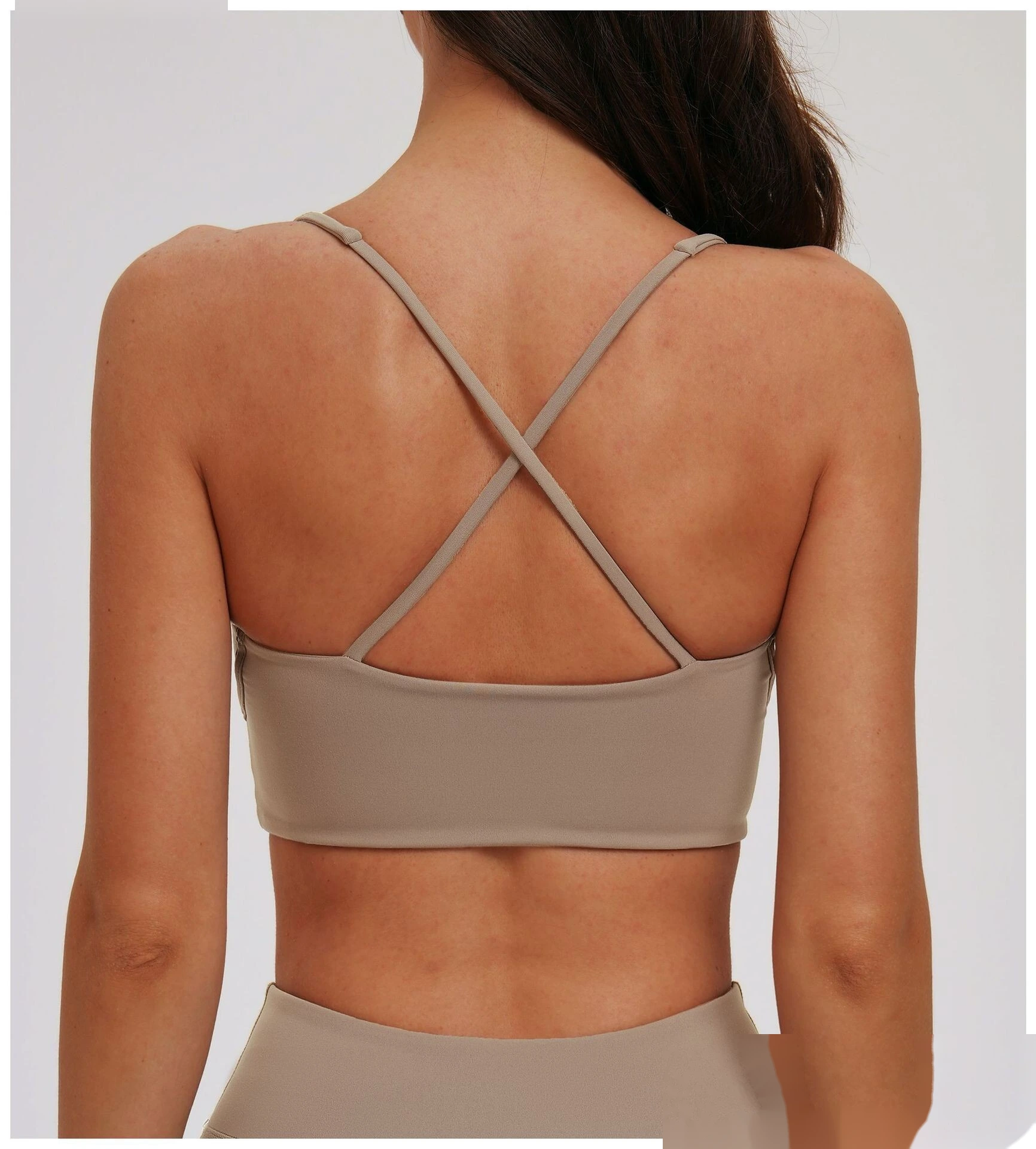 Custom Cross Cutout Yoga Sports Bra - Women's Open Back Tight Shockproof Running Bra detail