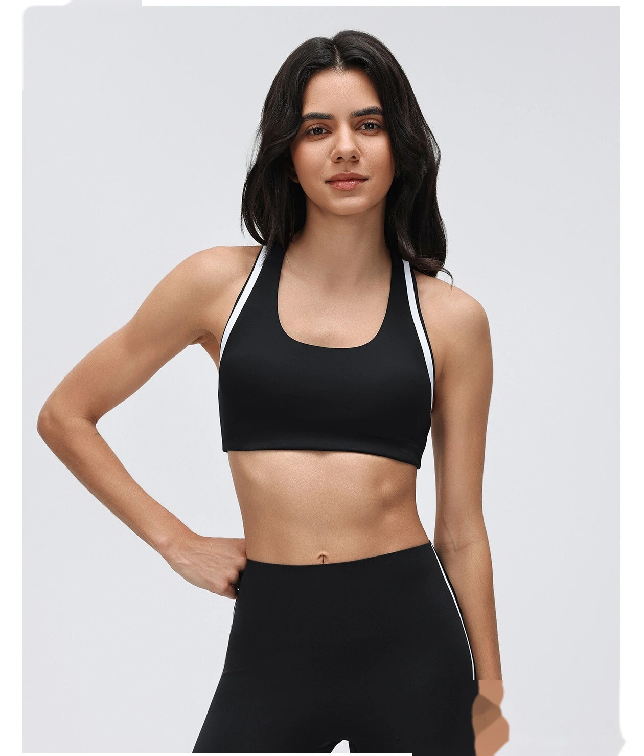 Custom Women's High-Impact Color Block Sports Bra - Beauty Back Padded Yoga Running Fitness Tank Top detail