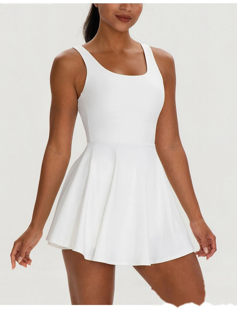 Custom Women's Tennis Sports Dress with Built-in Bra, One Piece Short Dress for Fitness Running Yoga Outdoor Activity detail