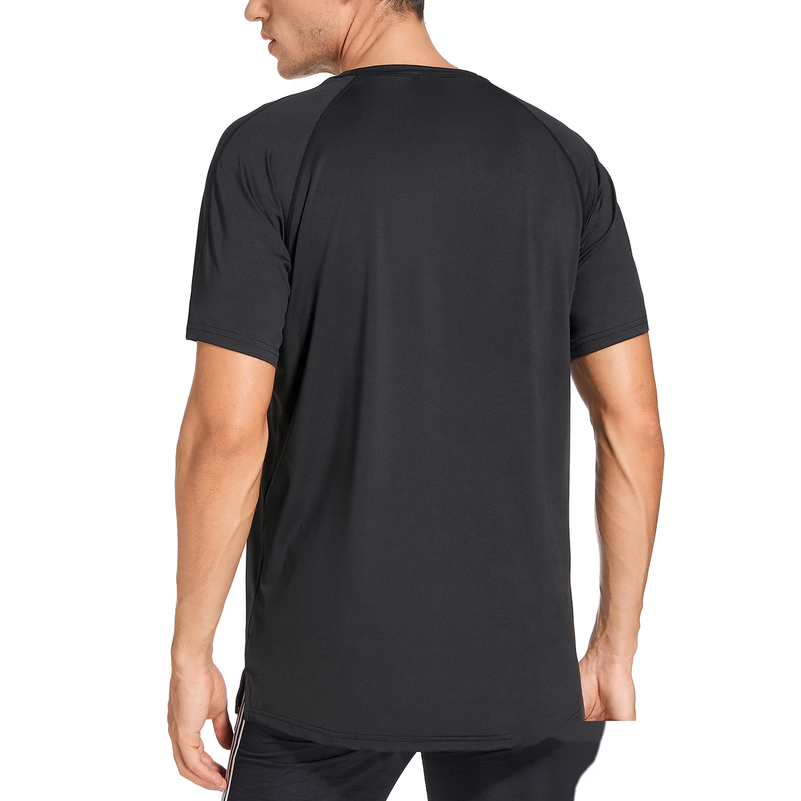 Men's summer running fitness short-sleeved shirt men's training loose breathable elastic sports T-shirt detail