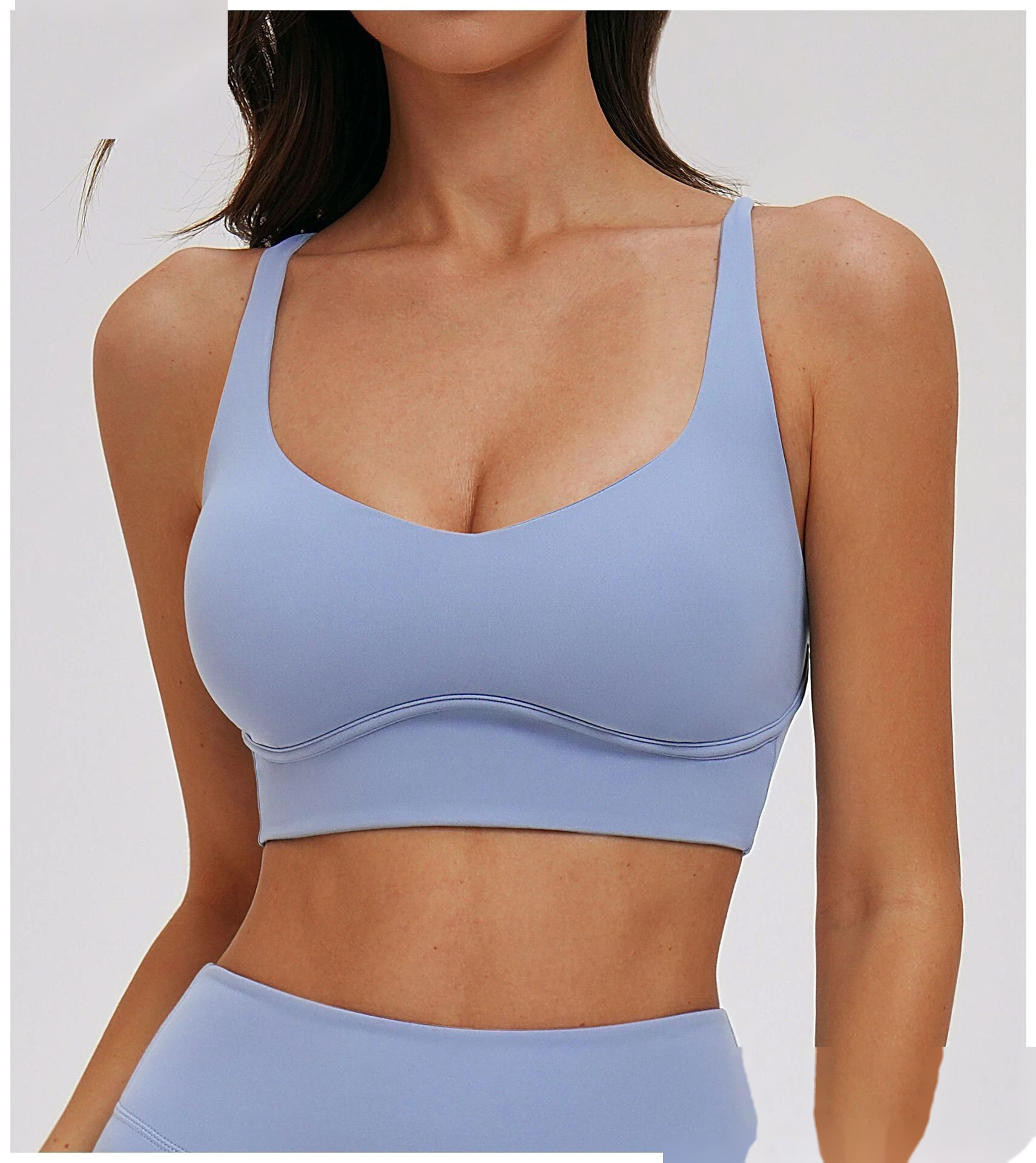 Custom Cross Cutout Yoga Sports Bra - Women's Open Back Tight Shockproof Running Bra detail