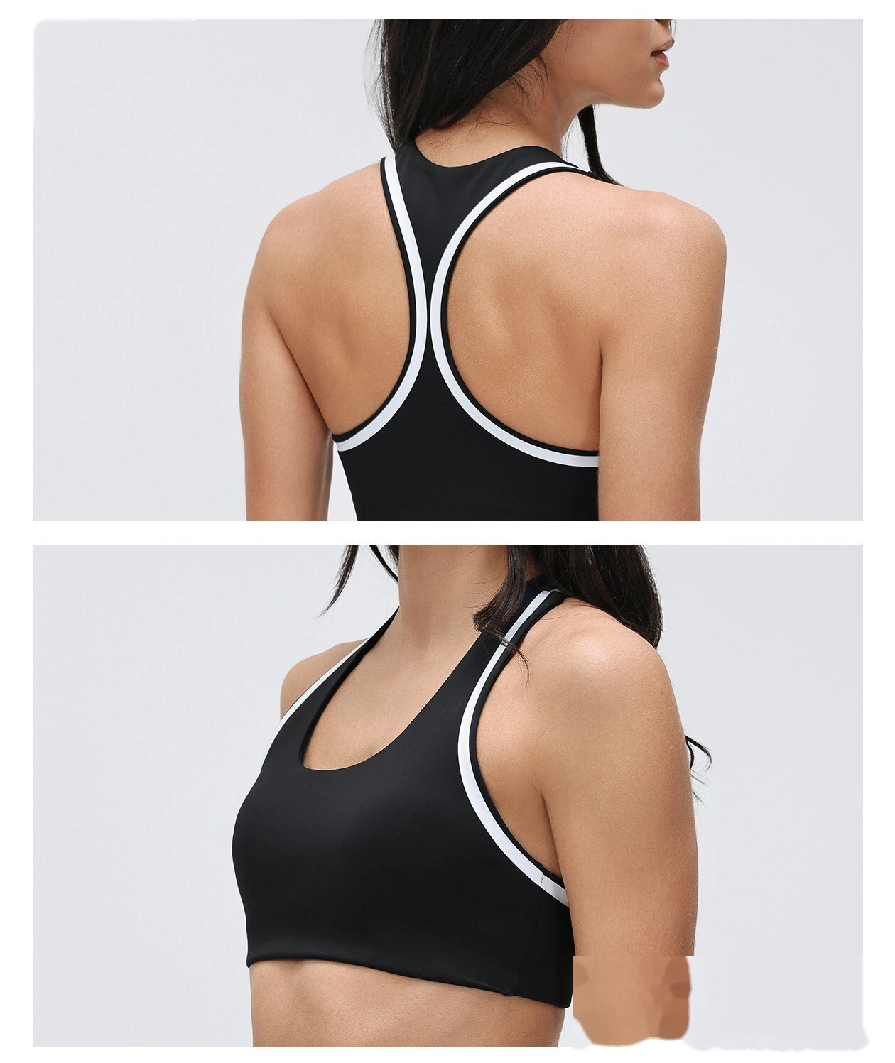 Custom Women's High-Impact Color Block Sports Bra - Beauty Back Padded Yoga Running Fitness Tank Top detail