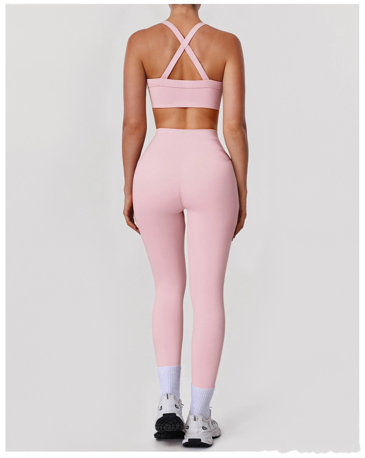 Custom Nude-Feel Yoga Set - Women's Push-Up Sports Bra & High-Waisted Butt-Lifting Slimming Leggings detail