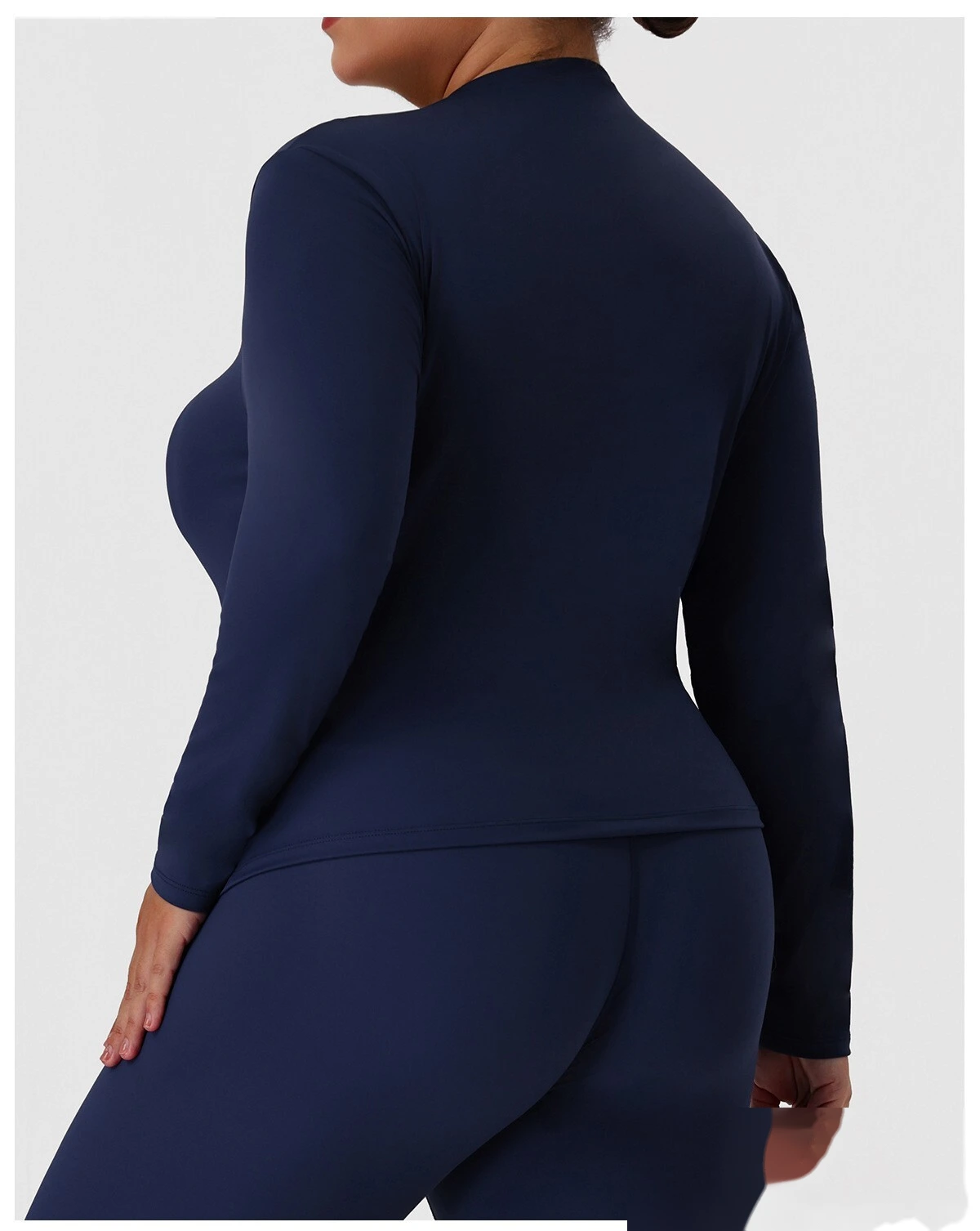 Custom Plus Size Sports Long Sleeve for Women - Euro-American Slim-Fit Yoga Fitness Top, Running Activewear T-Shirt detail