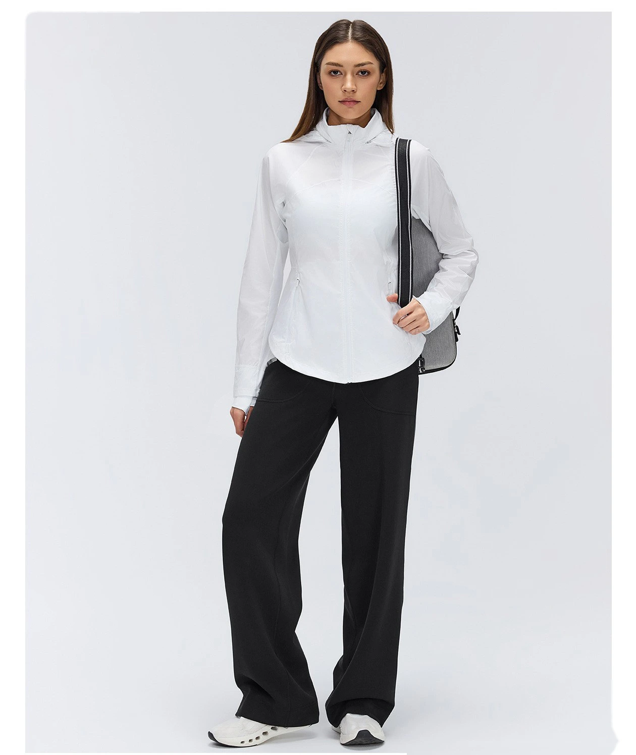 Custom Women's High Waist Draping Wide Leg Pants Loose Casual Trousers Soft Yoga Pants detail