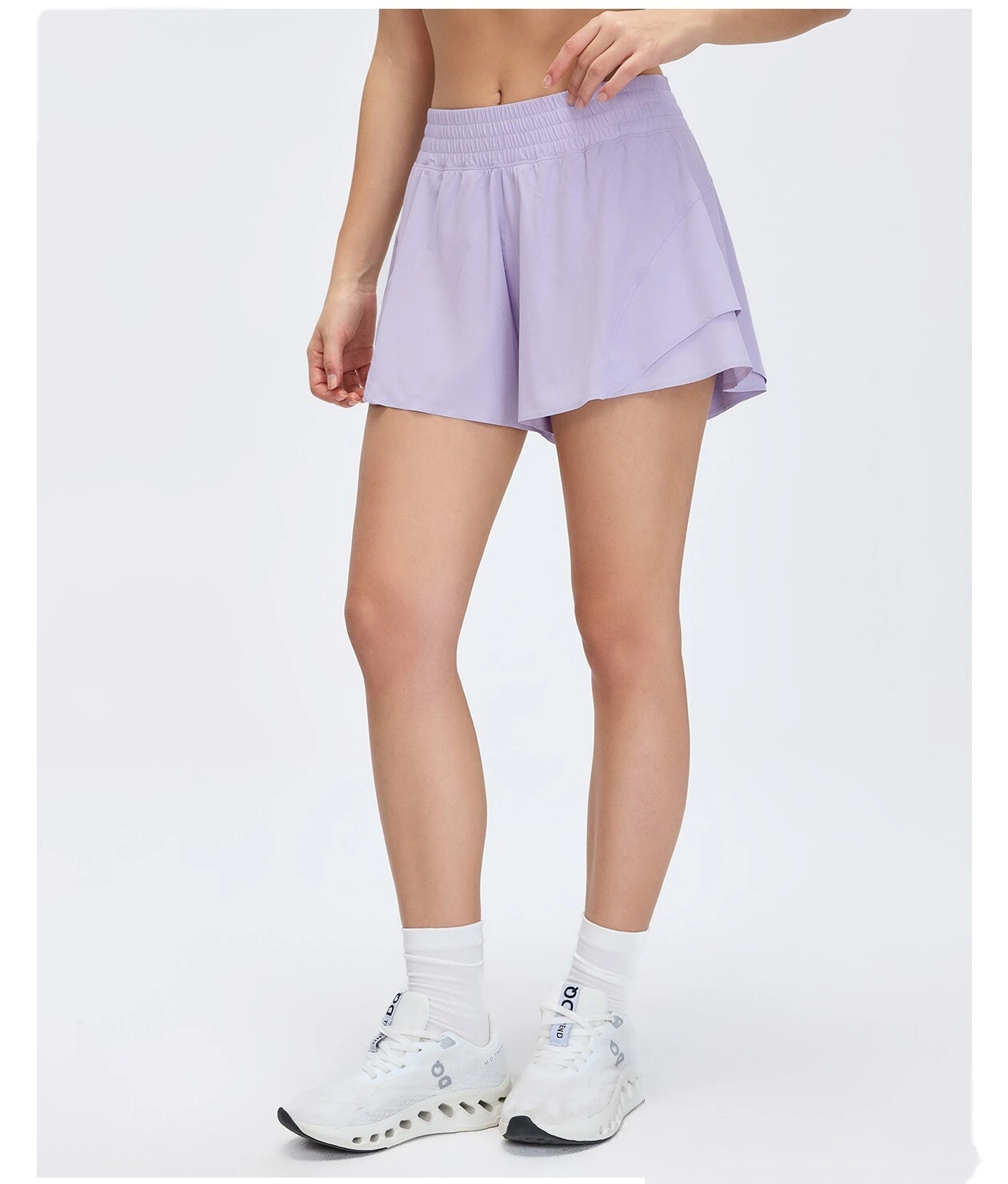 Bulk Custom Lined Anti-See-Through Shorts - Women's High-Waisted Quick-Dry Breathable Gym Yoga Shorts detail