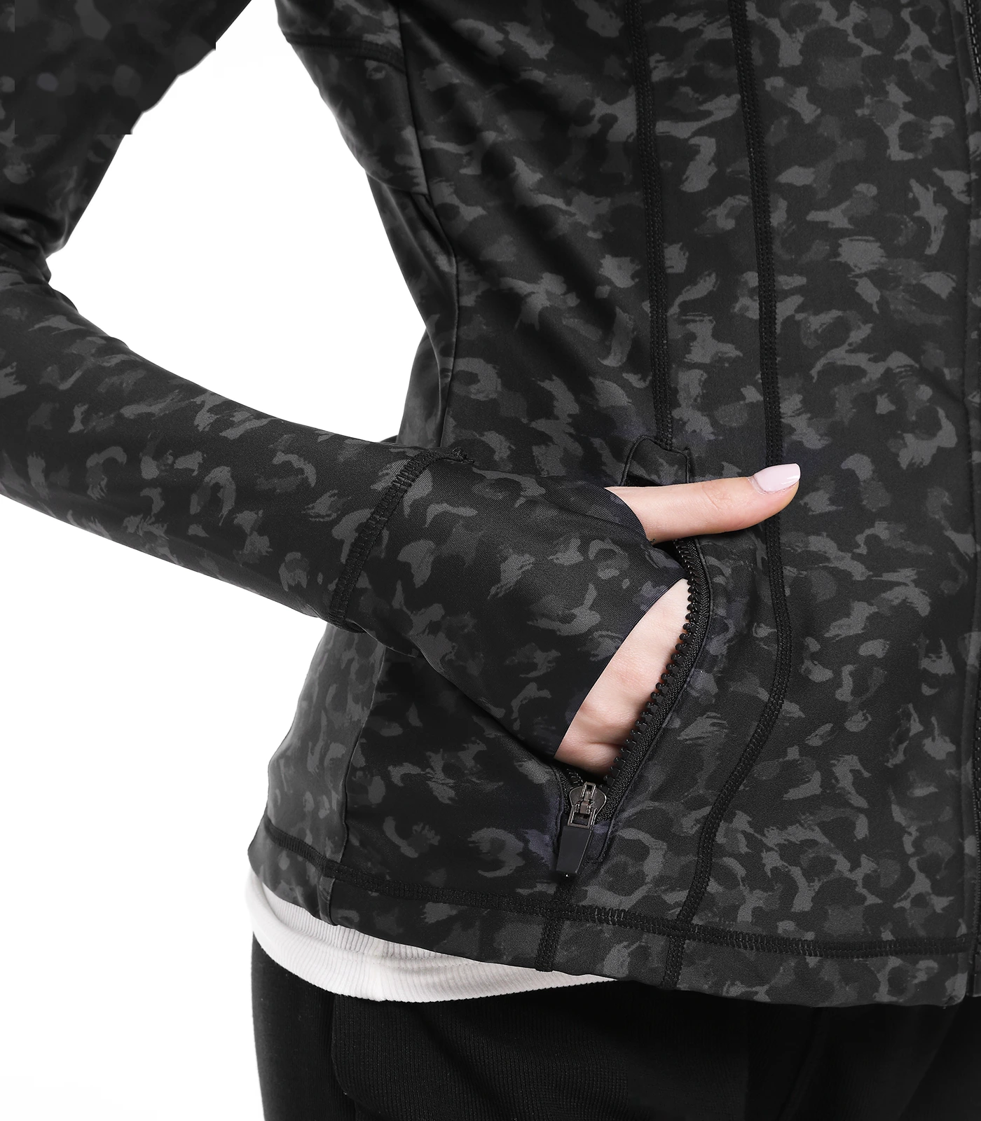 Autumn and winter new women's slim top sports casual jacket coat detail
