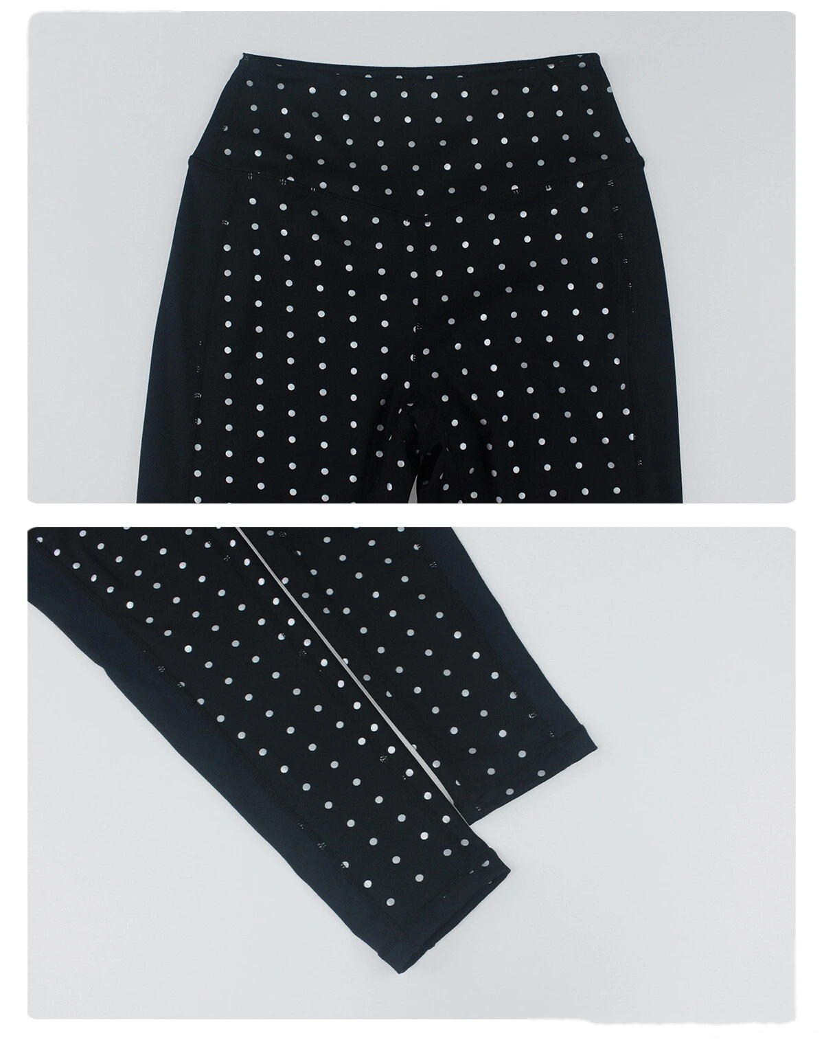 Bulk Custom Polka Dot Activewear Set - Open Back Bra & High-Waisted Tummy Control Yoga Pants detail