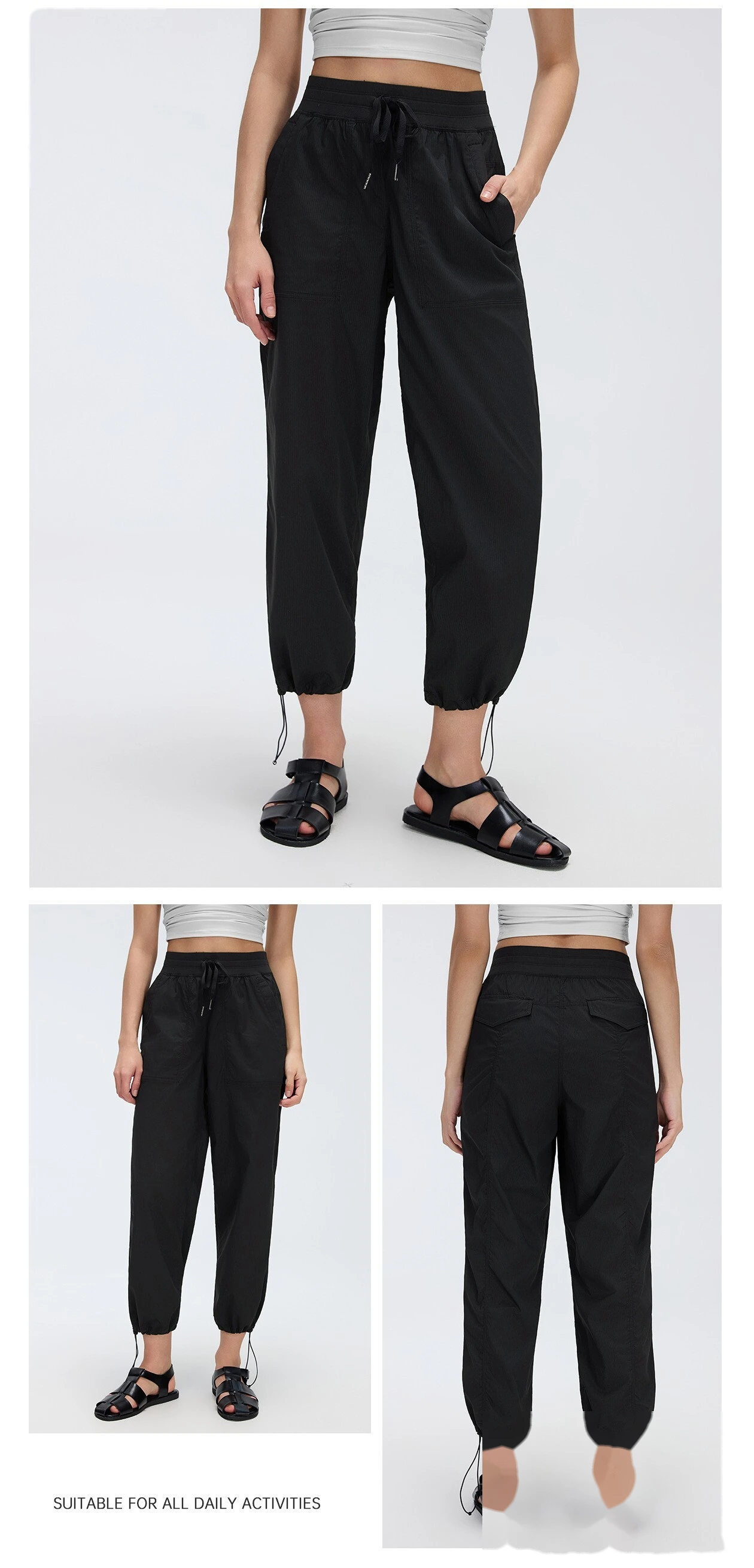 Custom Women's Lightweight Quick Dry Athletic Pants Loose Fit 2-Wear Joggers Sweatpants for Workout Running detail