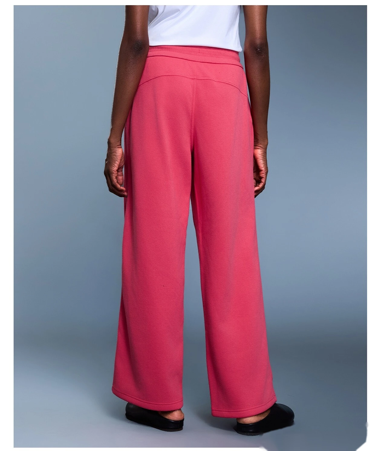 Customized autumn and winter plus velvet thick straight wide-leg pants loose warm sports pants detail