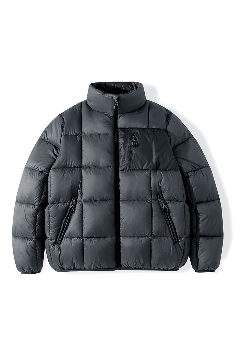 Custom fashion windproof warm pocket men's and women's cotton coat down jacket detail